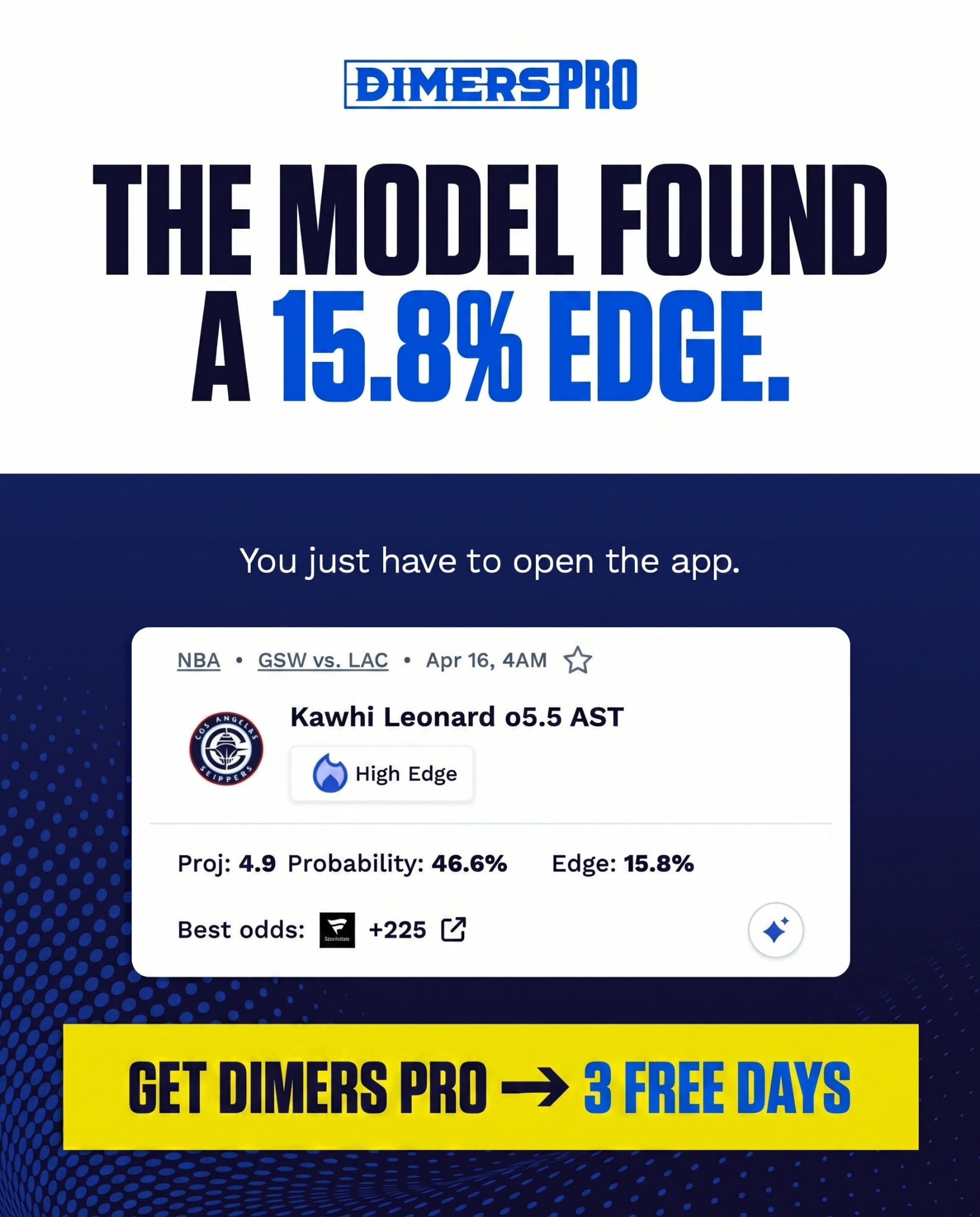 Dimers Facebook ad: Bet Smarter With Real Data