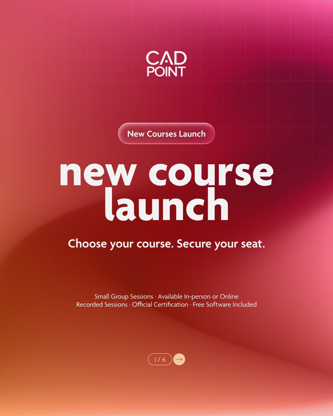 CAD Point Training Malta Facebook ad: A new course intake is starting this September…