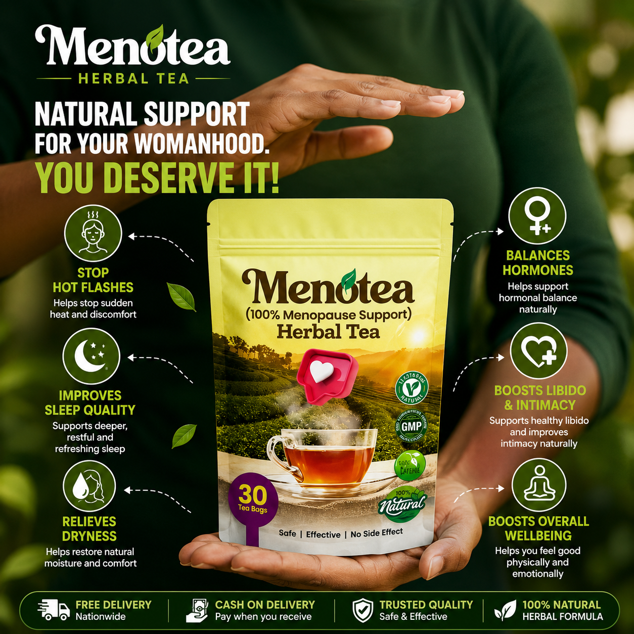 Menotea Menopause Relief Facebook ad
