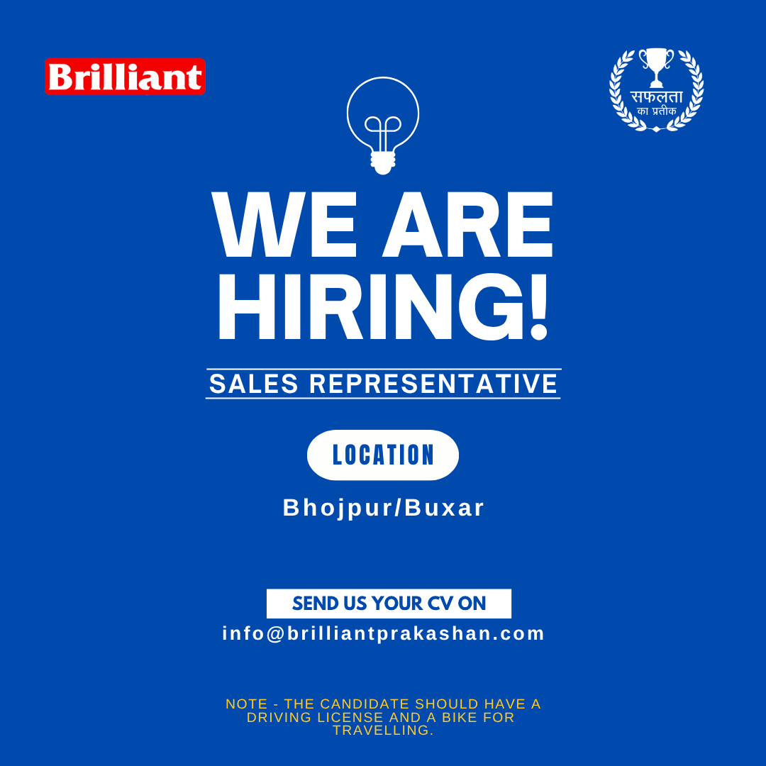 Brilliant Prakashan Facebook ad: Hiring Sales Representative for Bhojpur & Buxar
