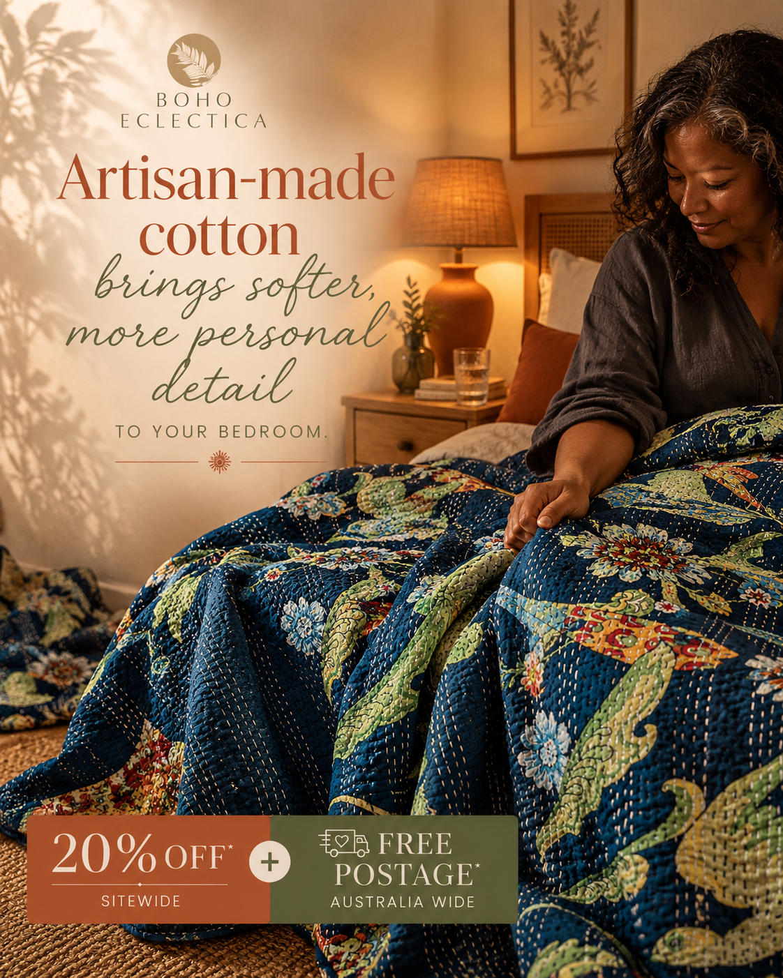 Boho Eclectica Facebook ad: Make your bedroom feel more like you