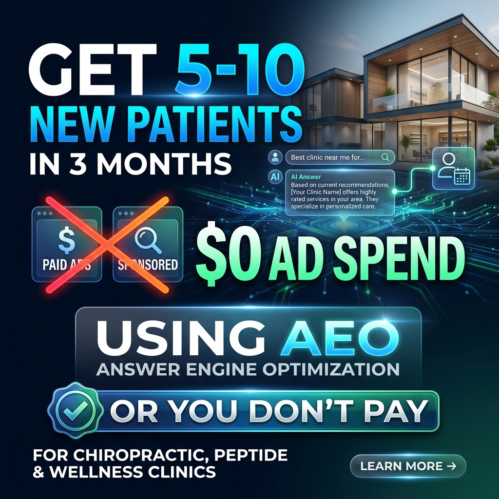 AI Clinic Growth Facebook ad: $0 Ad Spend. 10 New Patients.