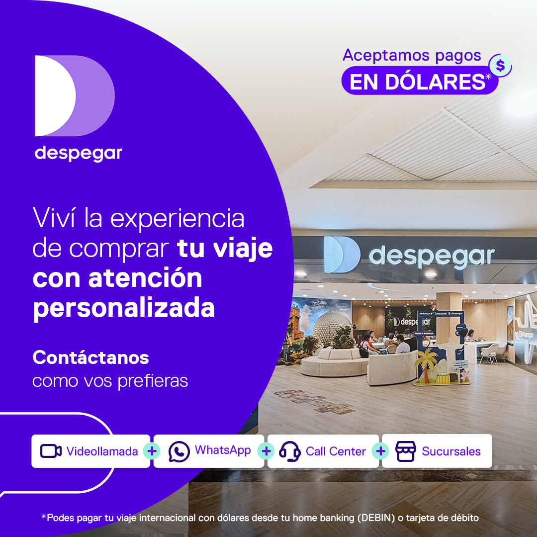 Despegar Facebook ad: Organizar tus vacaciones es mucho mas fácil con Despegar