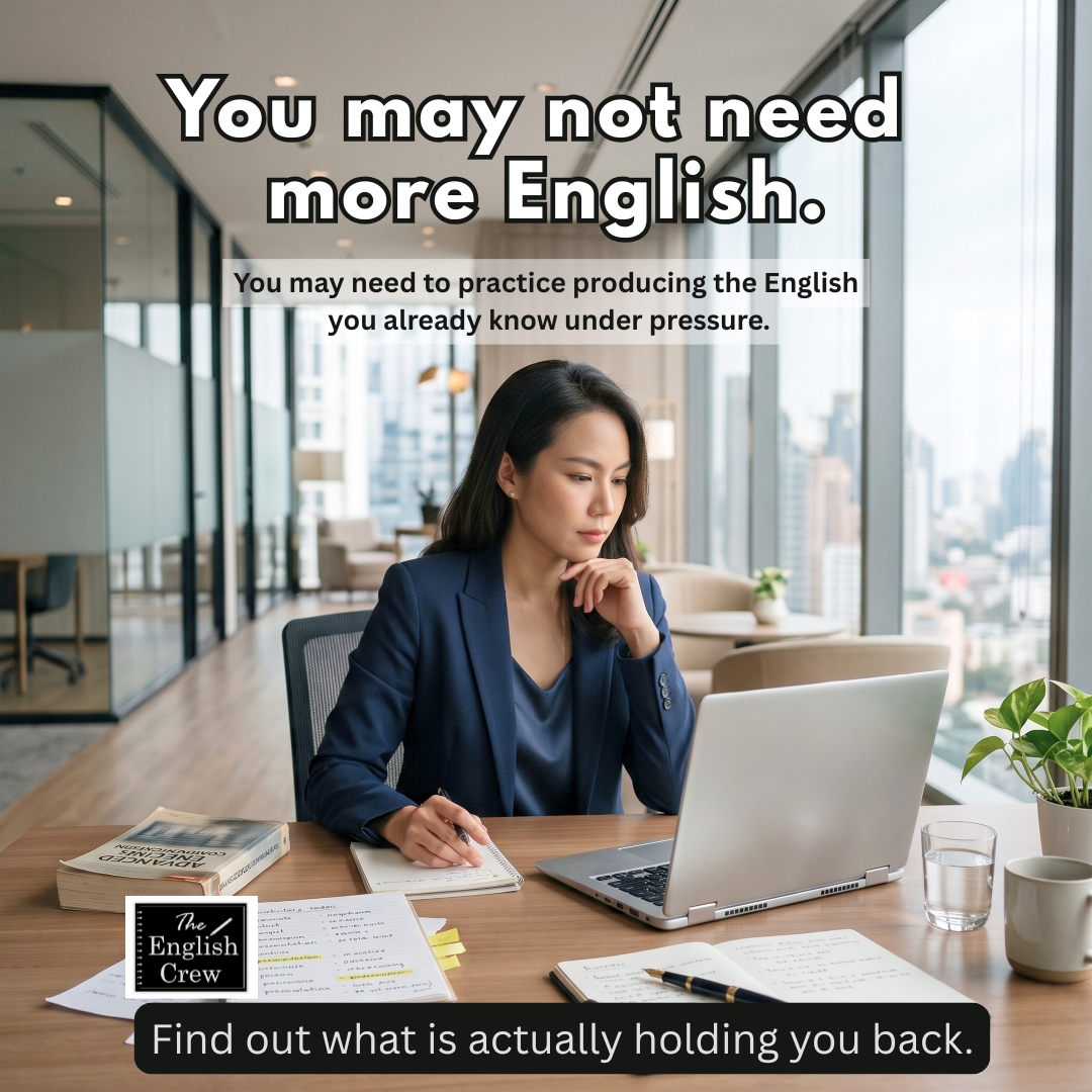 The English Crew Online English Lessons Facebook ad: You Don't Need More English