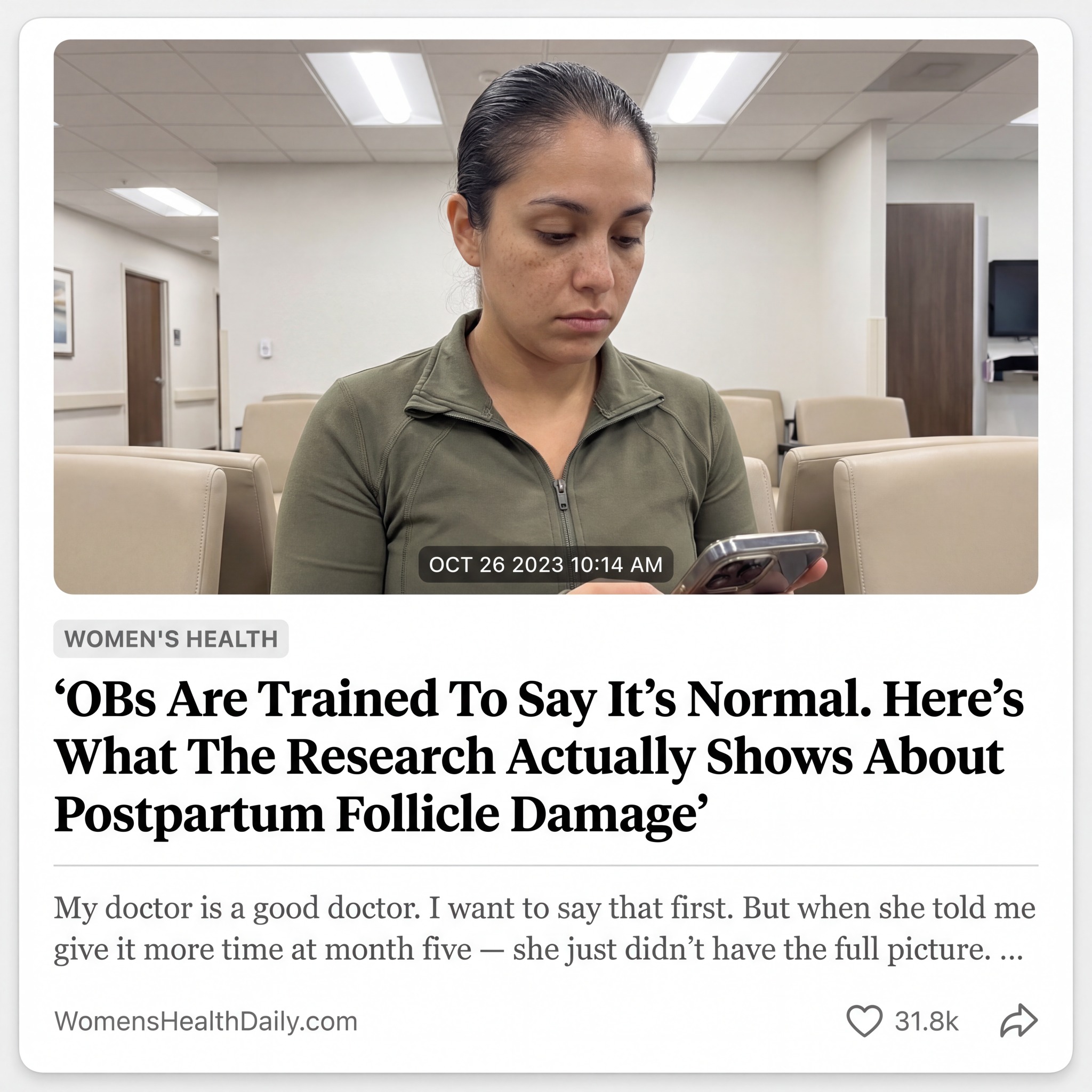 Jennifer Thompson Facebook ad: postpartum hair loss?