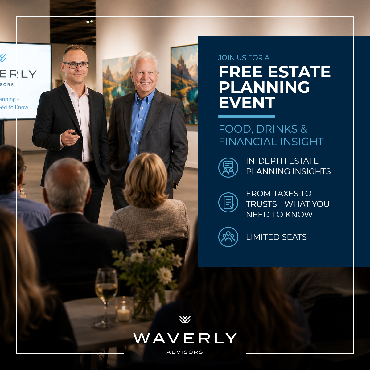 Waverly Advisors, LLC Facebook ad: Join Us for a Free Estate Planning Event