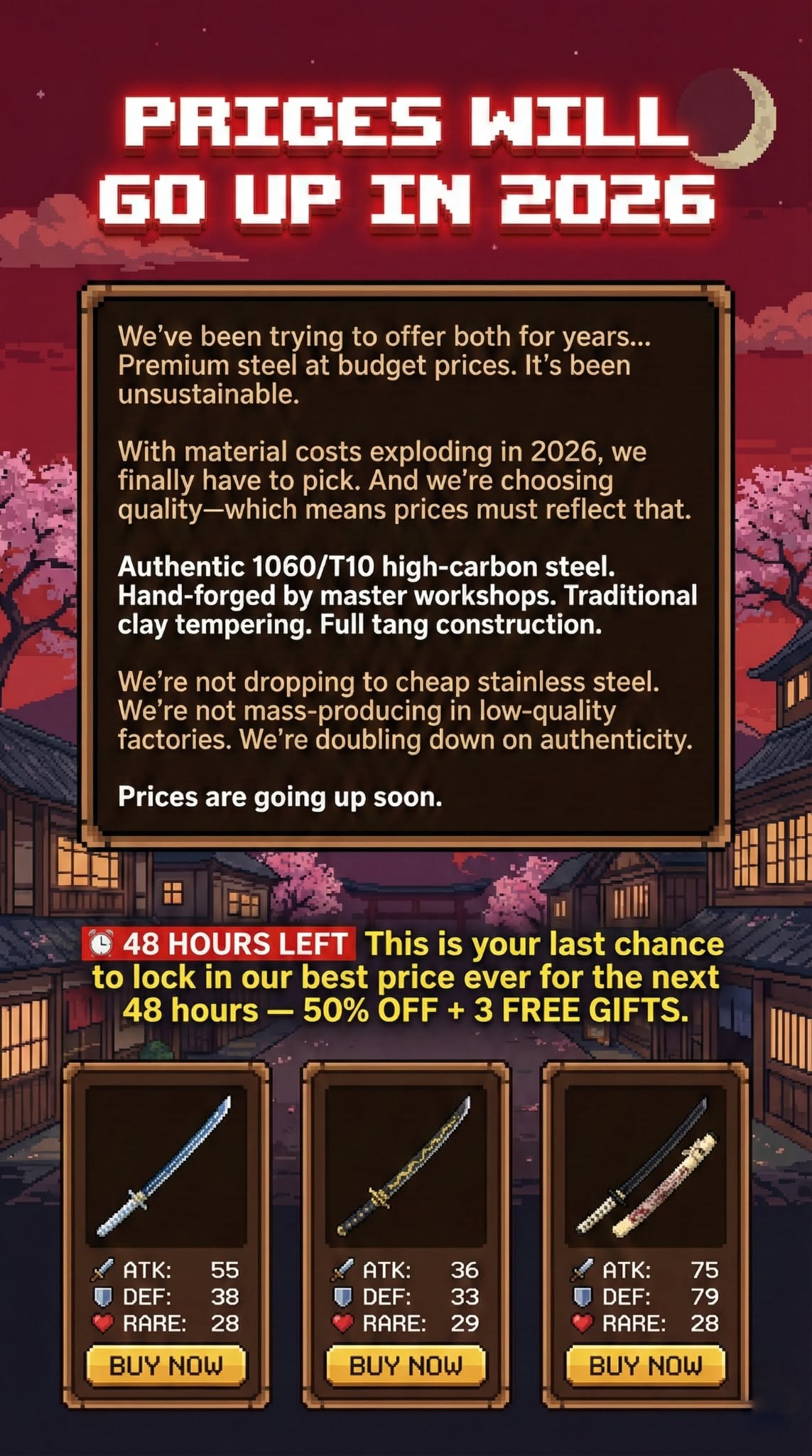 Katana SwordCom Facebook ad