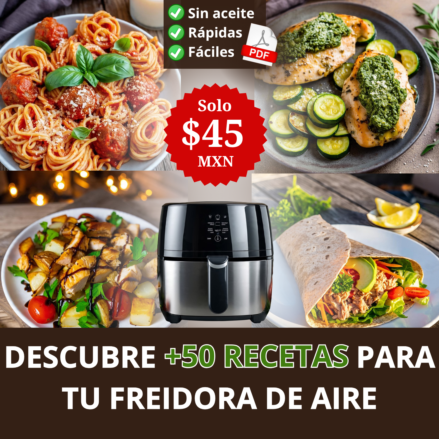 Comidas Deliciosas Facebook ad: ¡Cocinar nunca fue tan fácil y delicioso!