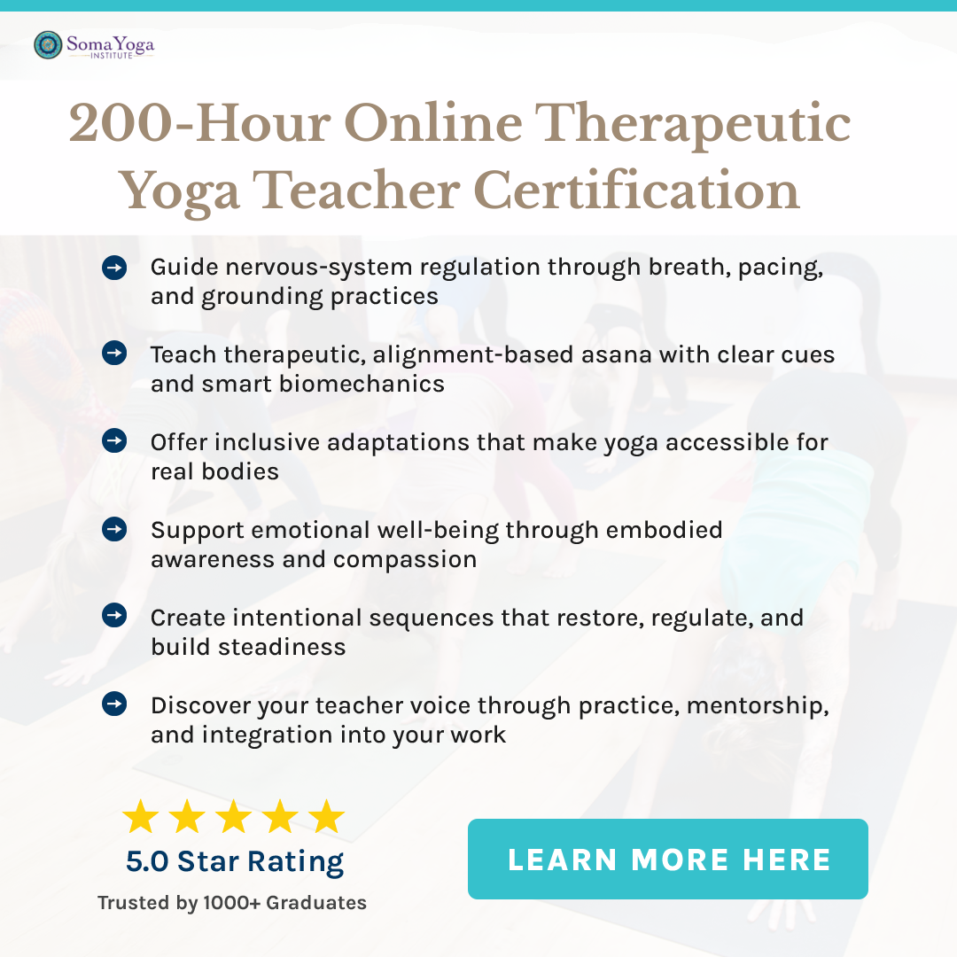 Soma Yoga Institute - Yoga Teacher Trainings Worldwide Facebook ad: 200-Hour Online Therapeutic Yoga Teacher Training