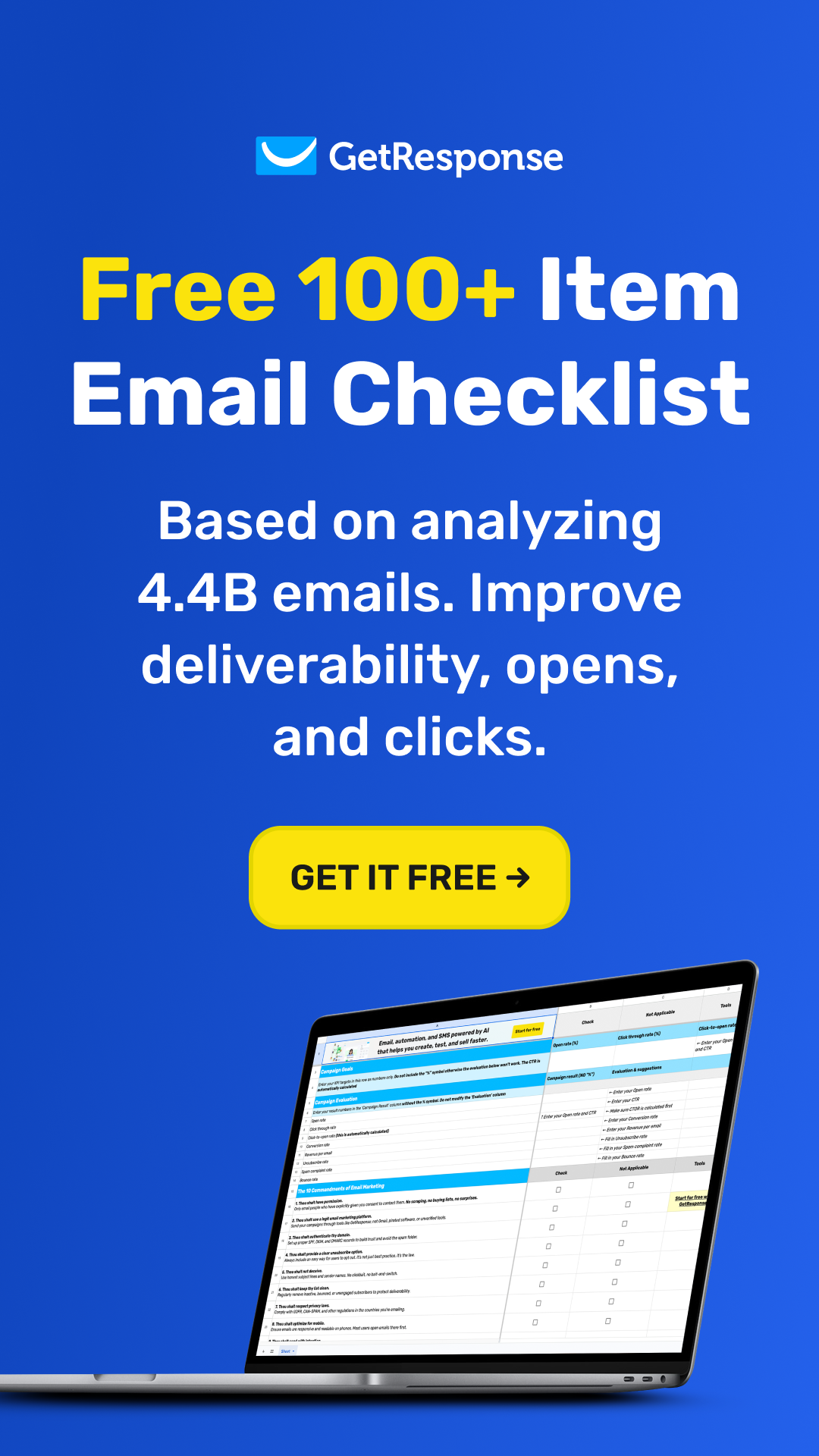 GetResponse Facebook ad: Improve Open Rates With a Checklist