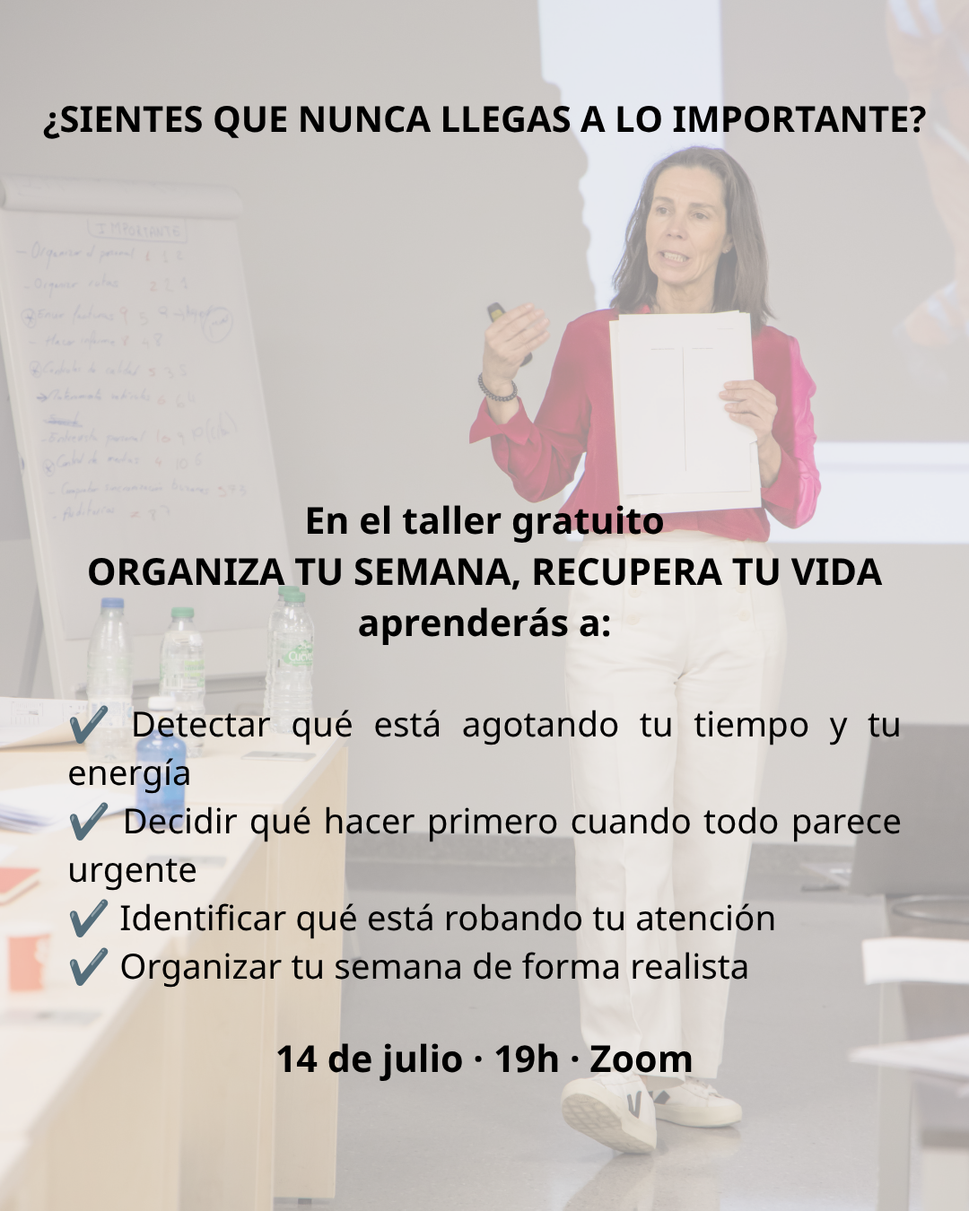 Estirando el tiempo Facebook ad: ¿SIENTES QUE NUNCA LLEGAS A LO IMPORTANTE?