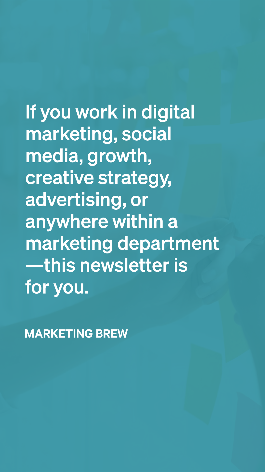 Marketing Brew Facebook ad