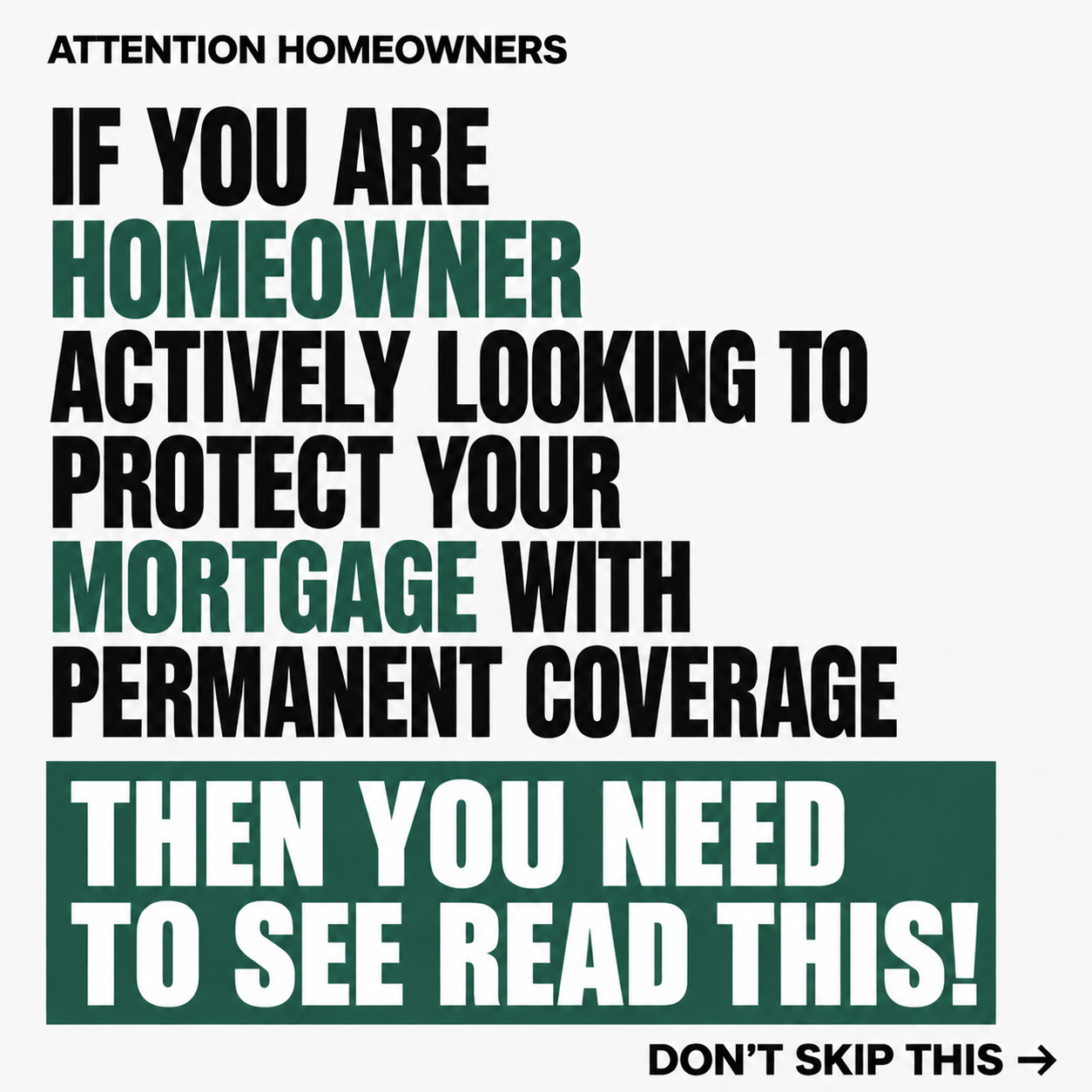 Safe Nest Insurance Facebook ad: Protect Your Home Before It’s Too Late
