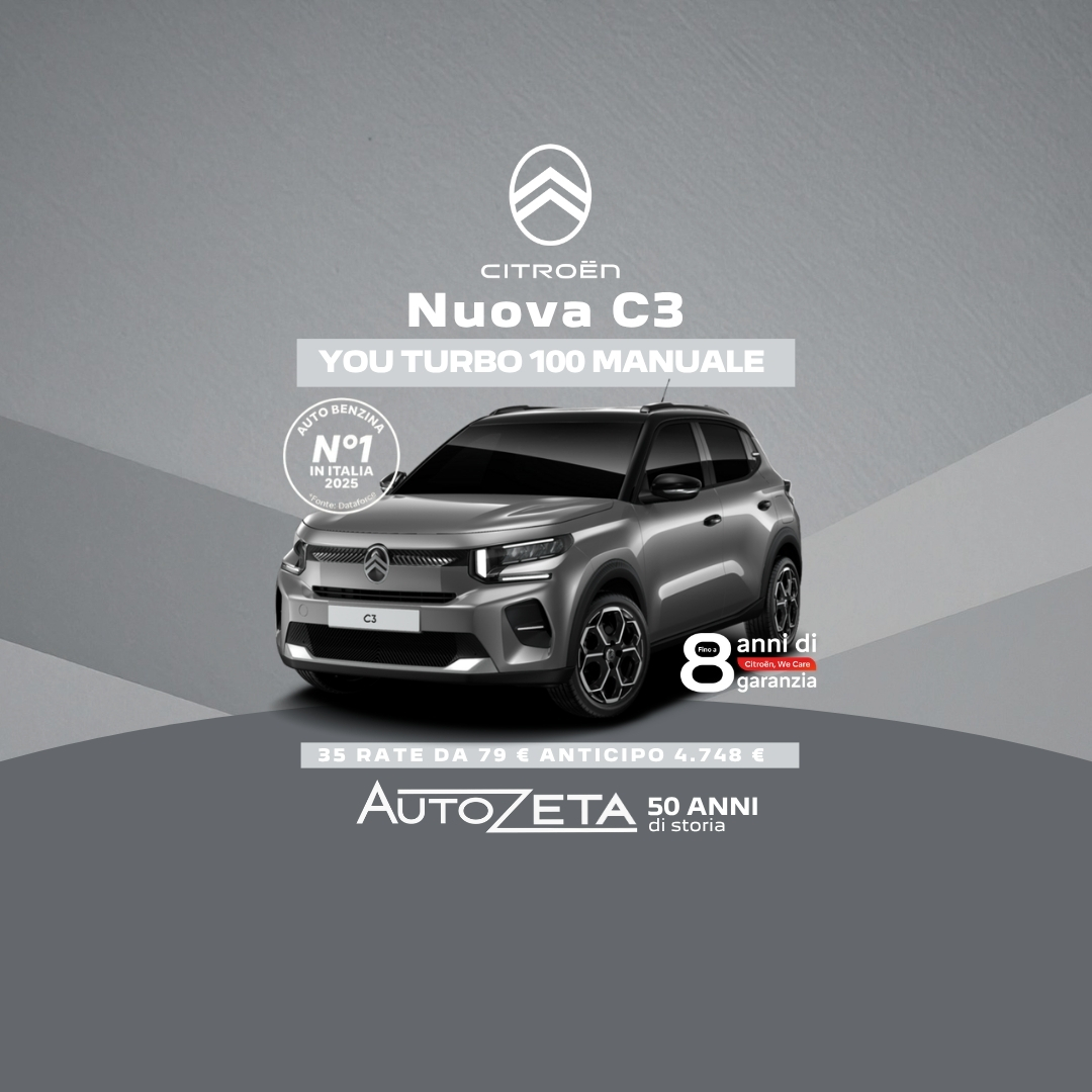 Autozeta Concessionarie Facebook ad: Nuova Citroën C3 con fino a 8 anni di garanzia