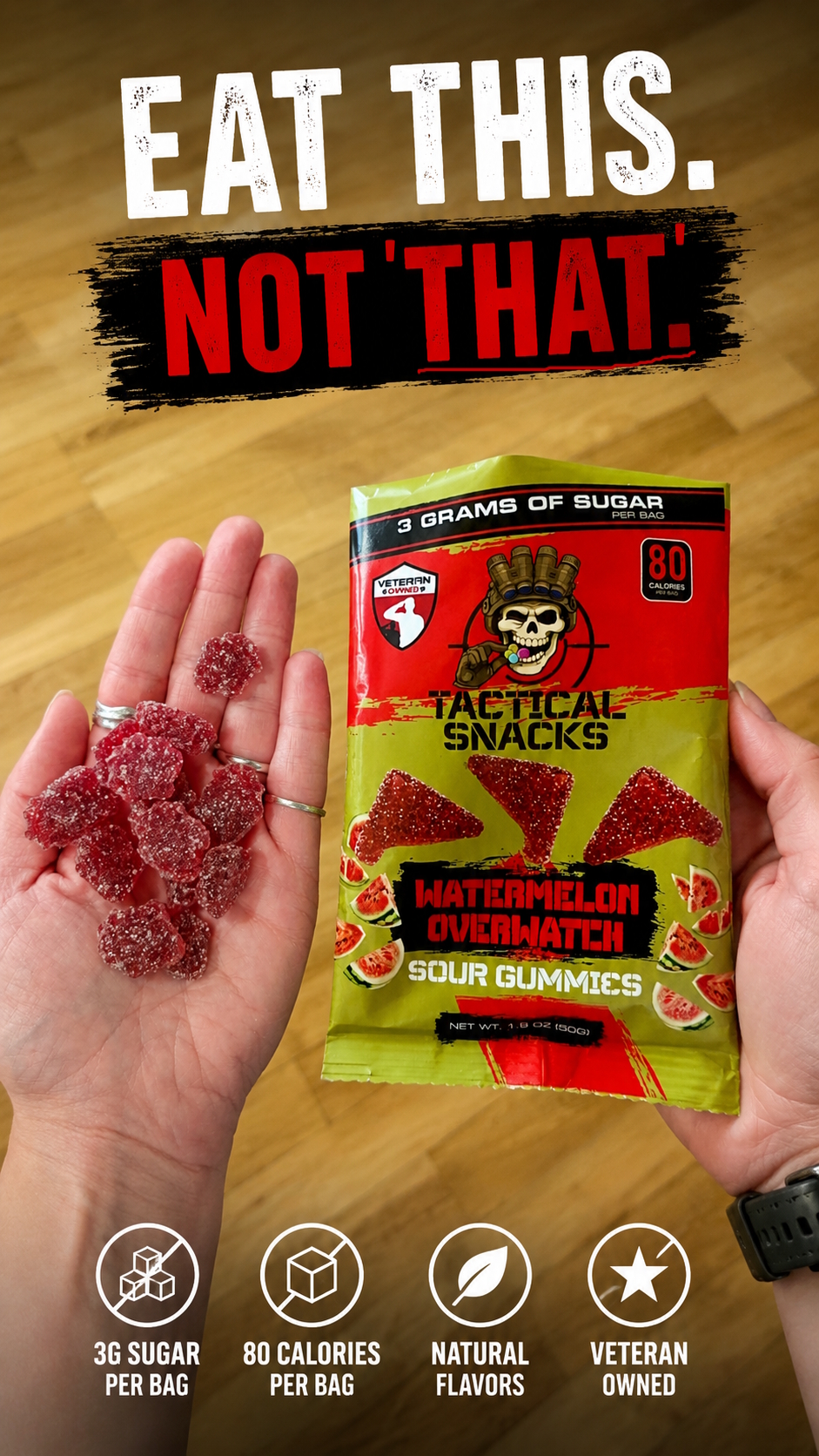Tactical Snacks Facebook ad