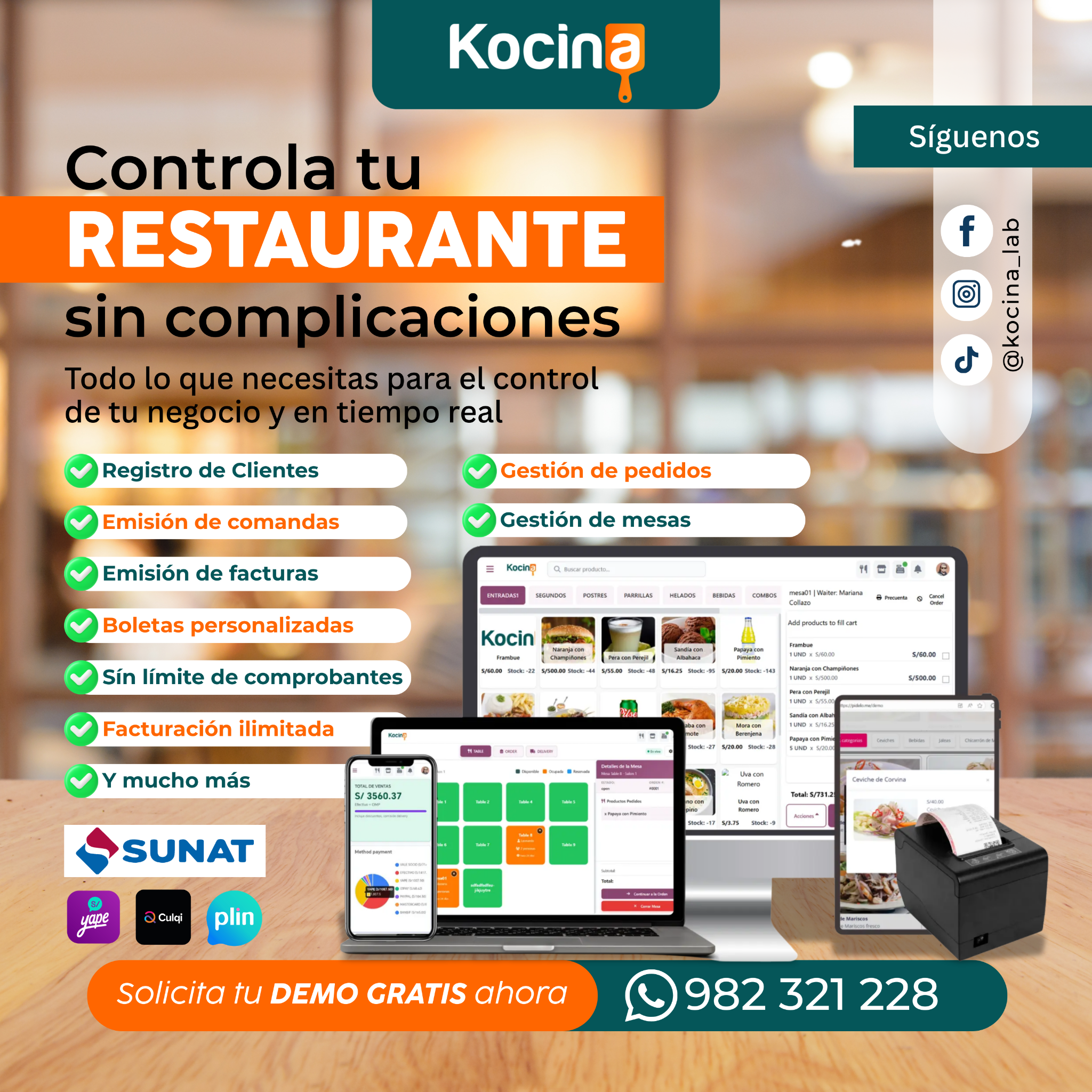 Kocina Facebook ad: El desorden en tu restaurante te está costando clientes
