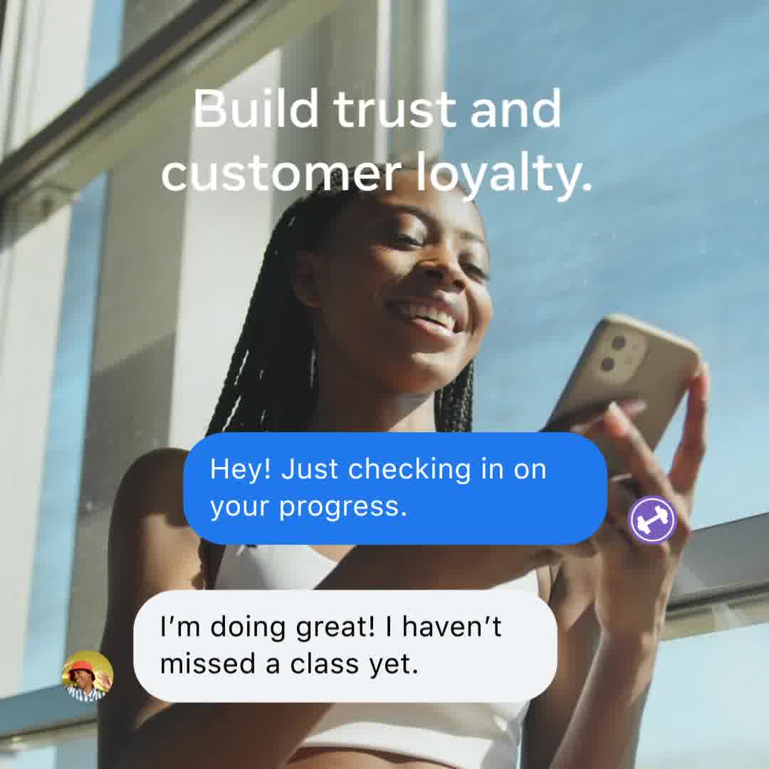 Meta for Business Facebook ad: Ads that click to message