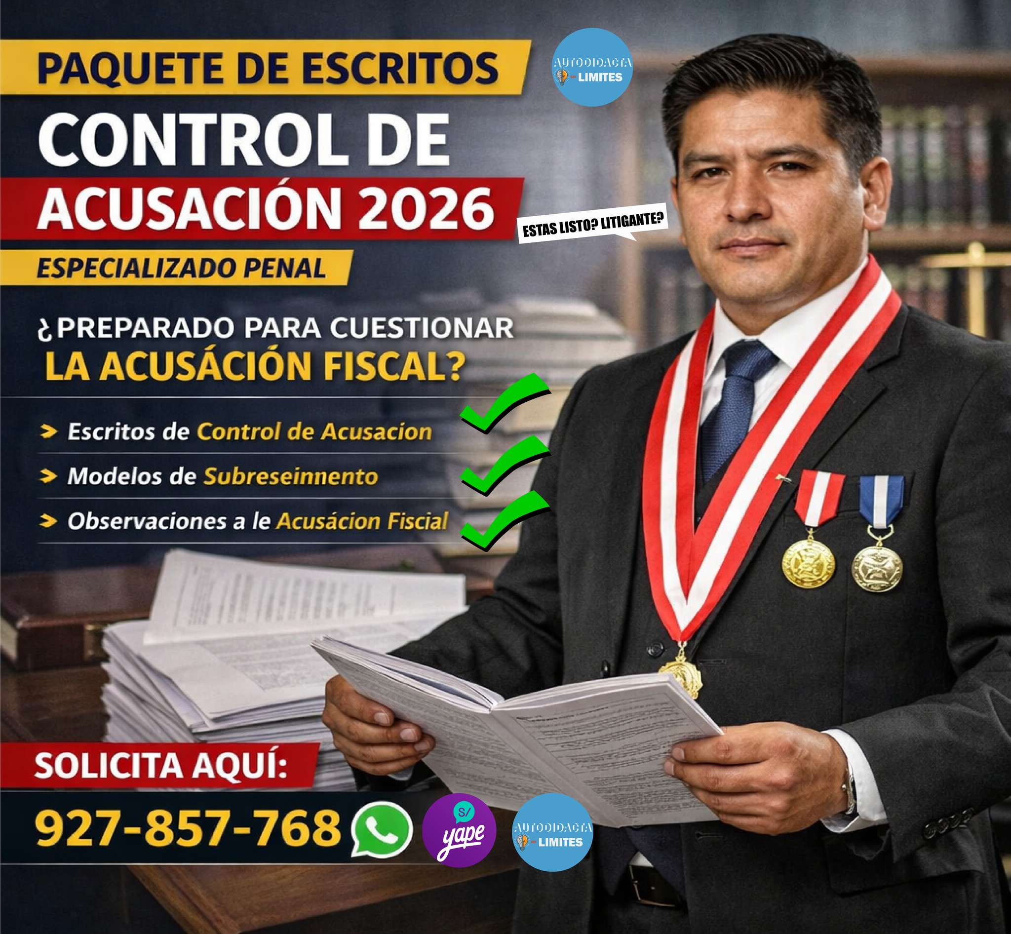 Autodidacta sin Límites Facebook ad: PAQUETE DE ESCRITOS DE CONTROL DE ACUSACIÓN 2026…