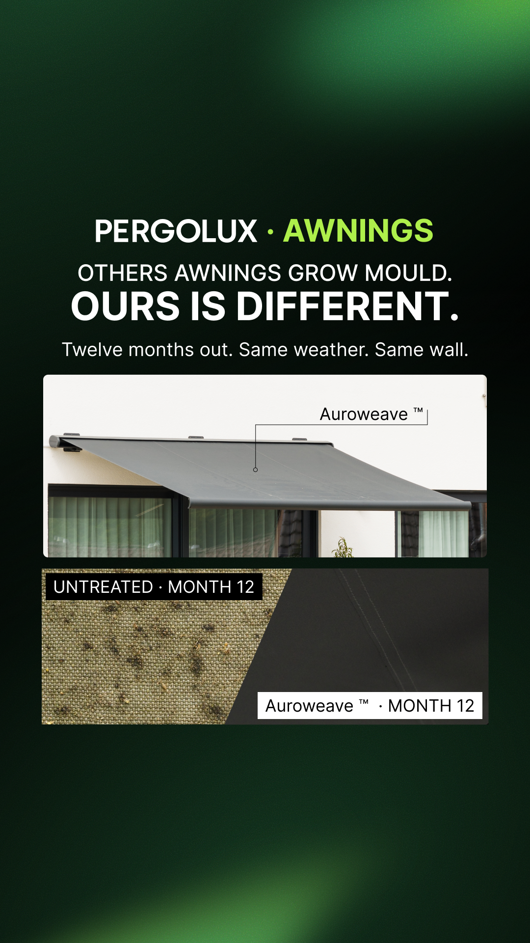 pergolux.au Facebook ad: Meet Smarter Outdoor Shade