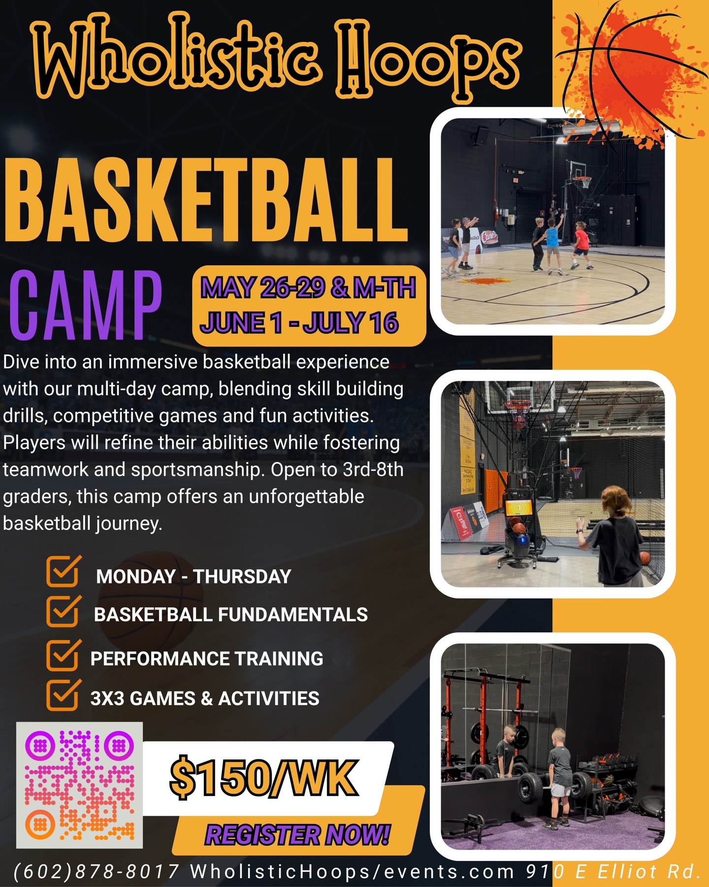 Wholistic Hoops Basketball Clinic Facebook ad from Apr 20, 2026