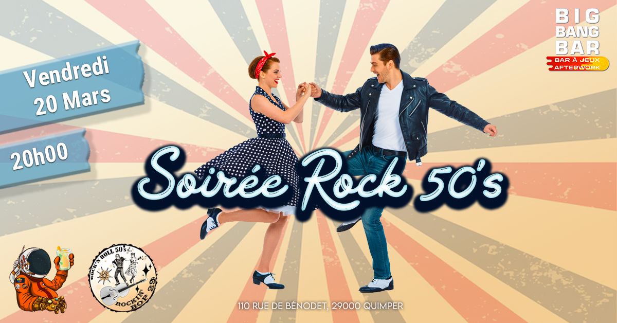 Le-BigBang-Bar Facebook ad: Soirée Rock 50's