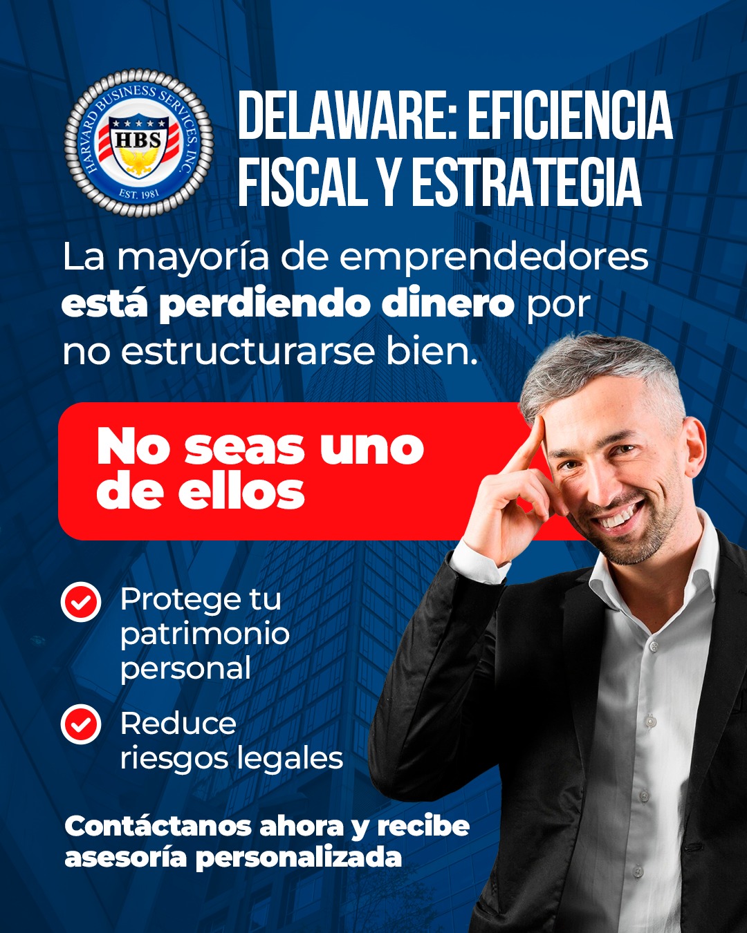Harvard Business Services, Inc. Facebook ad: Descubre cómo estructurar tu empresa en EE.UU.
