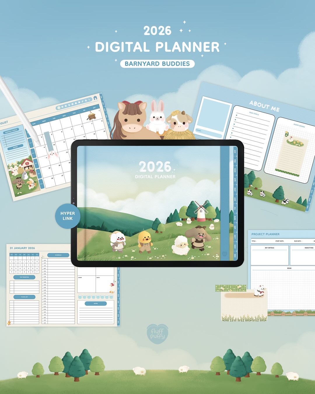 fluffpuffy_ Facebook ad: Fluffpuffy | 2026 Digital Planner (Barnyard Buddies)…