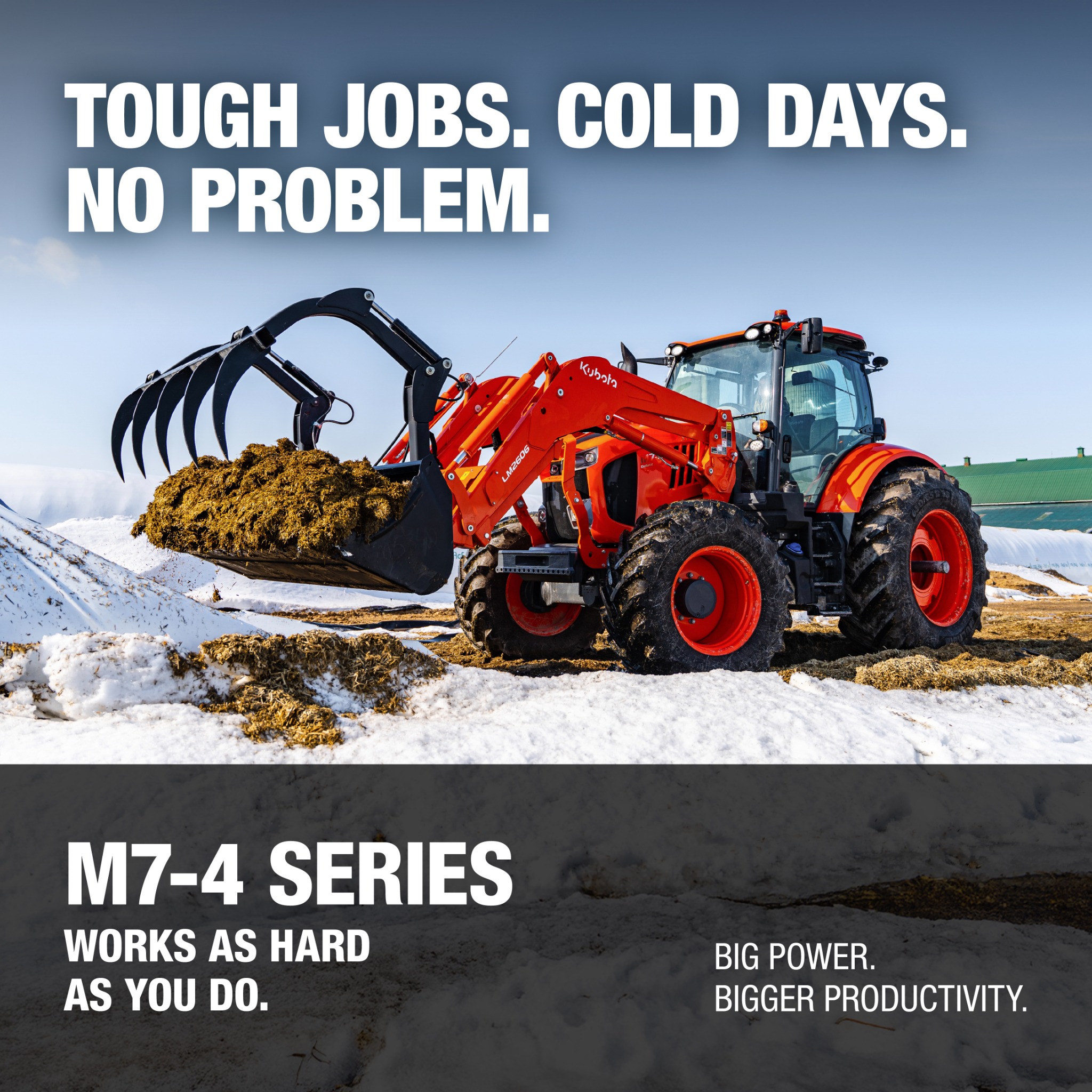 Kubota Canada Facebook ad: Kubota M7 and M8 tractors deliver the power…