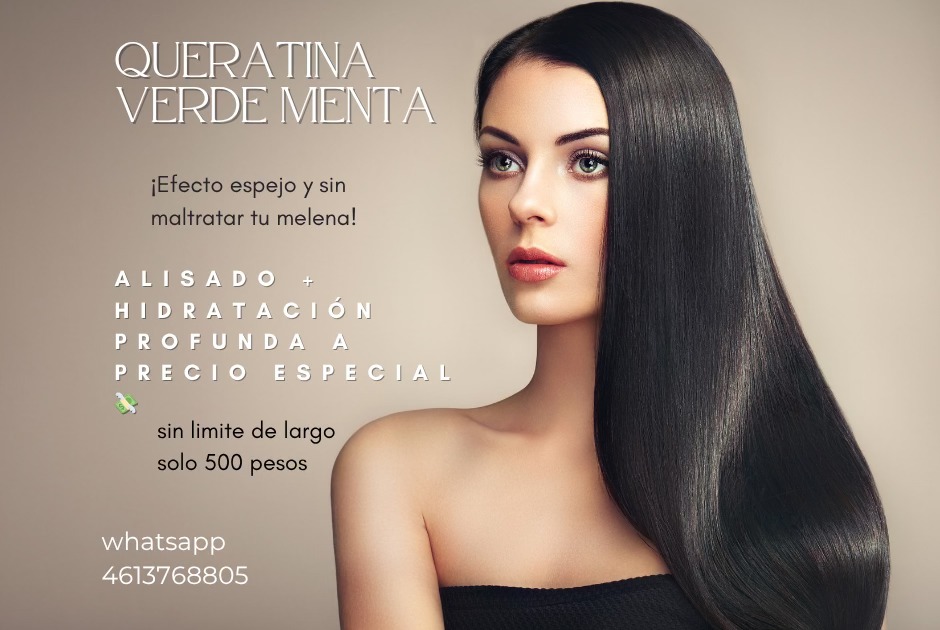 Hair Solutions Verde Menta Facebook ad: Cuida tu cabello mientras lo alisas