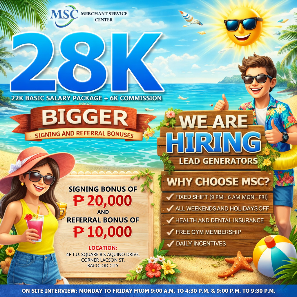 MSC Bacolod Facebook ad: We're Hiring!