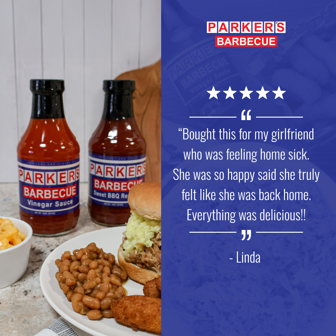 Parker's Barbecue Facebook ad: Eastern NC Style BBQ Shipped Nationwide