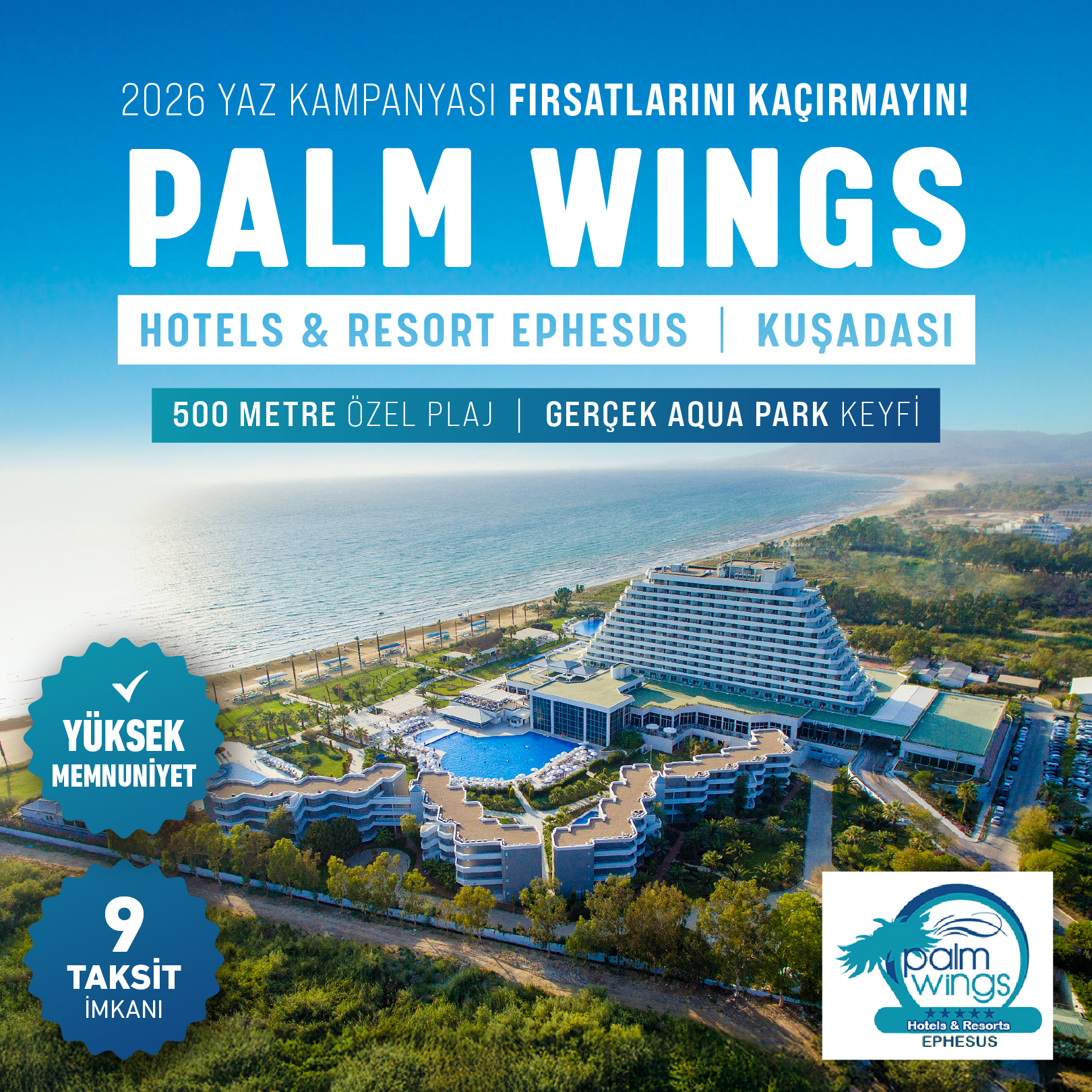 Palm Wings Ephesus Beach Resort Facebook ad from Feb 2, 2026