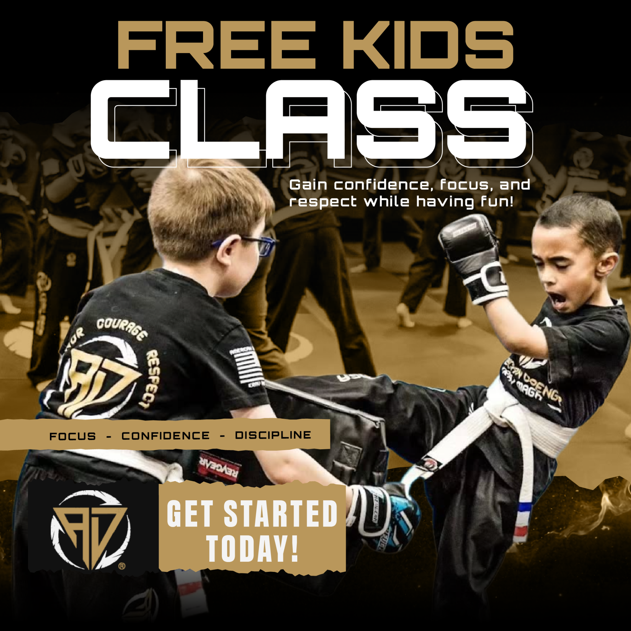 American Drengr Krav Maga Facebook ad: Free Intro Class for Kids