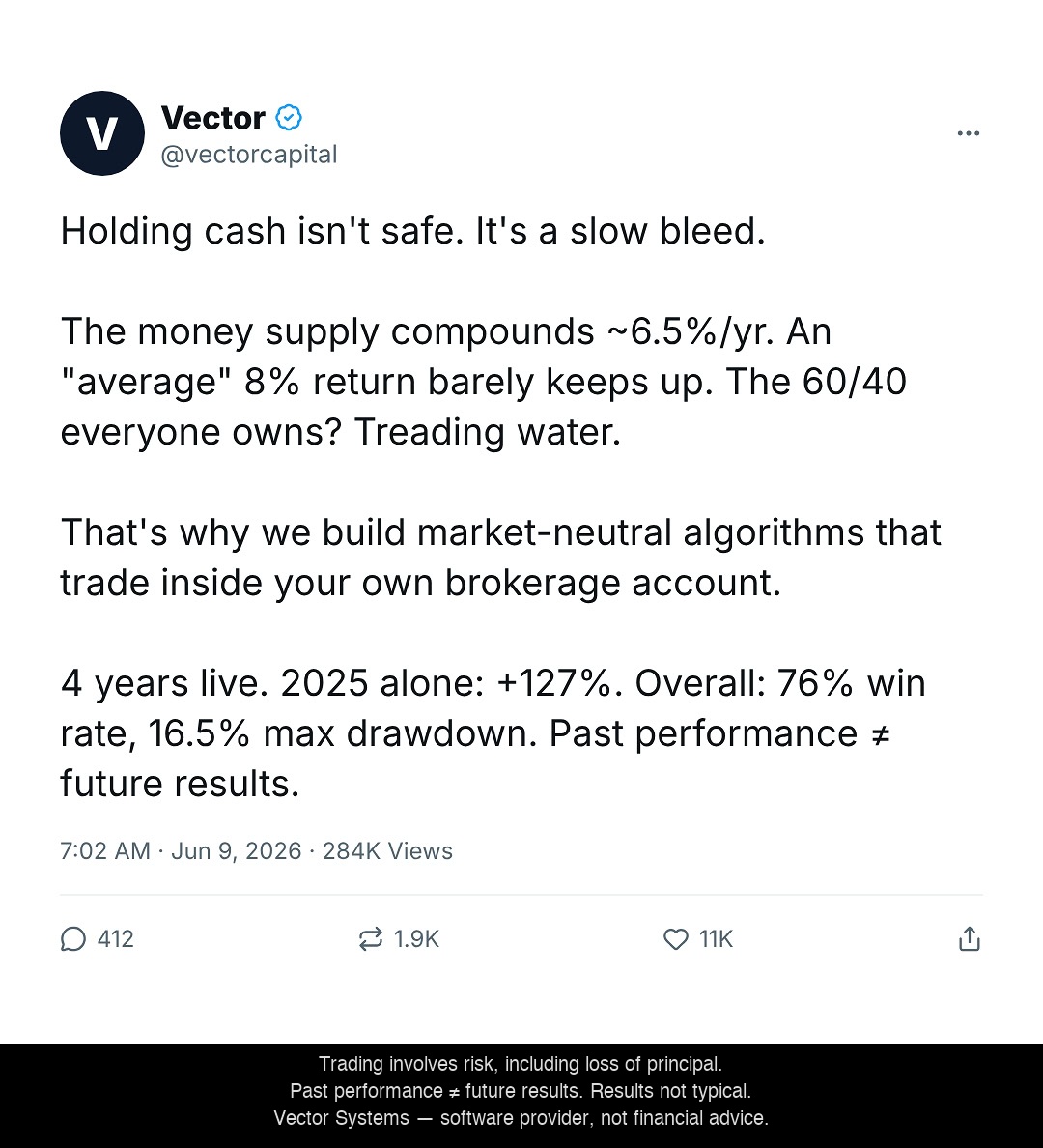 Vector Systems Facebook ad from Jul 8, 2026