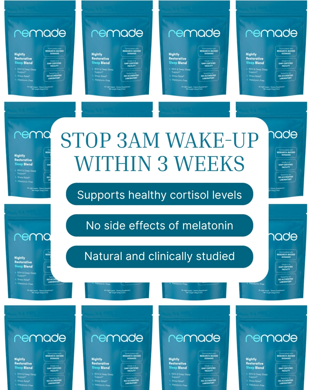 Remade Restorative Sleep Supplement Facebook ad