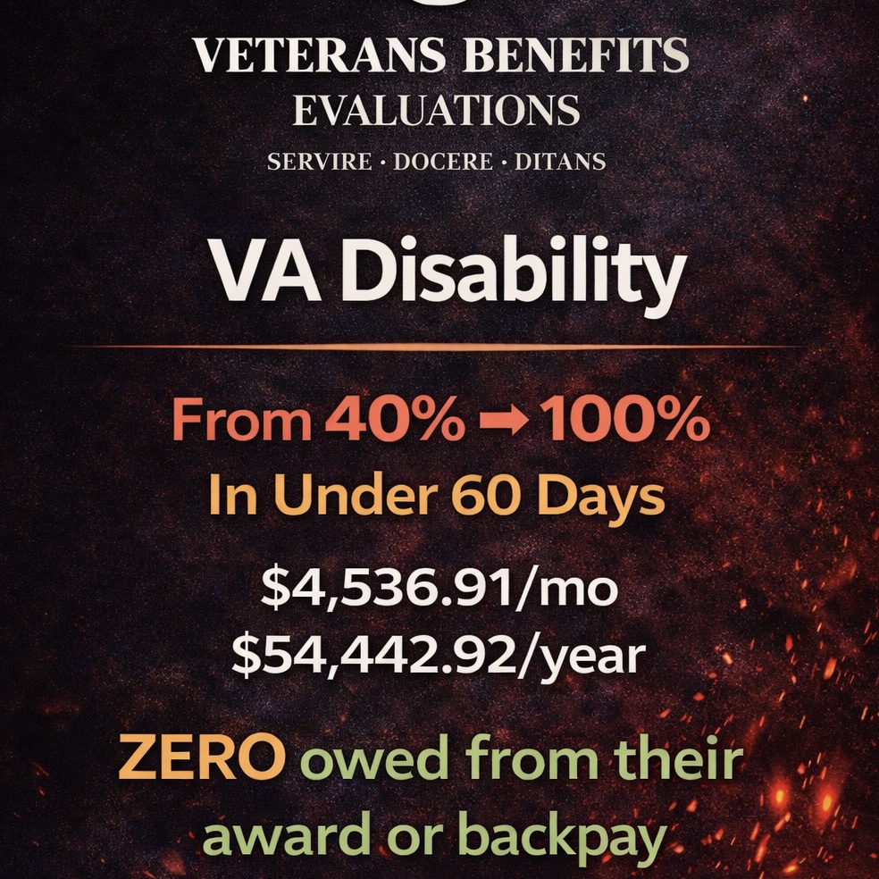 Veterans Benefits Evaluations Facebook ad