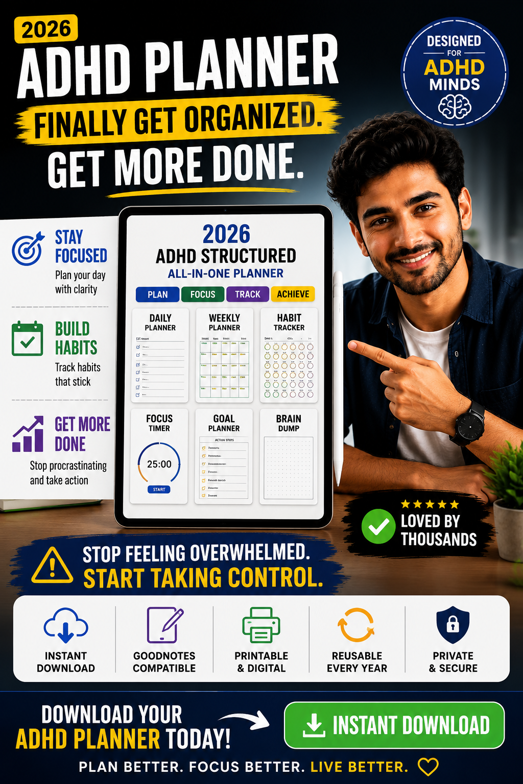 Digital planner Facebook ad: STOP Forgetting Important Tasks