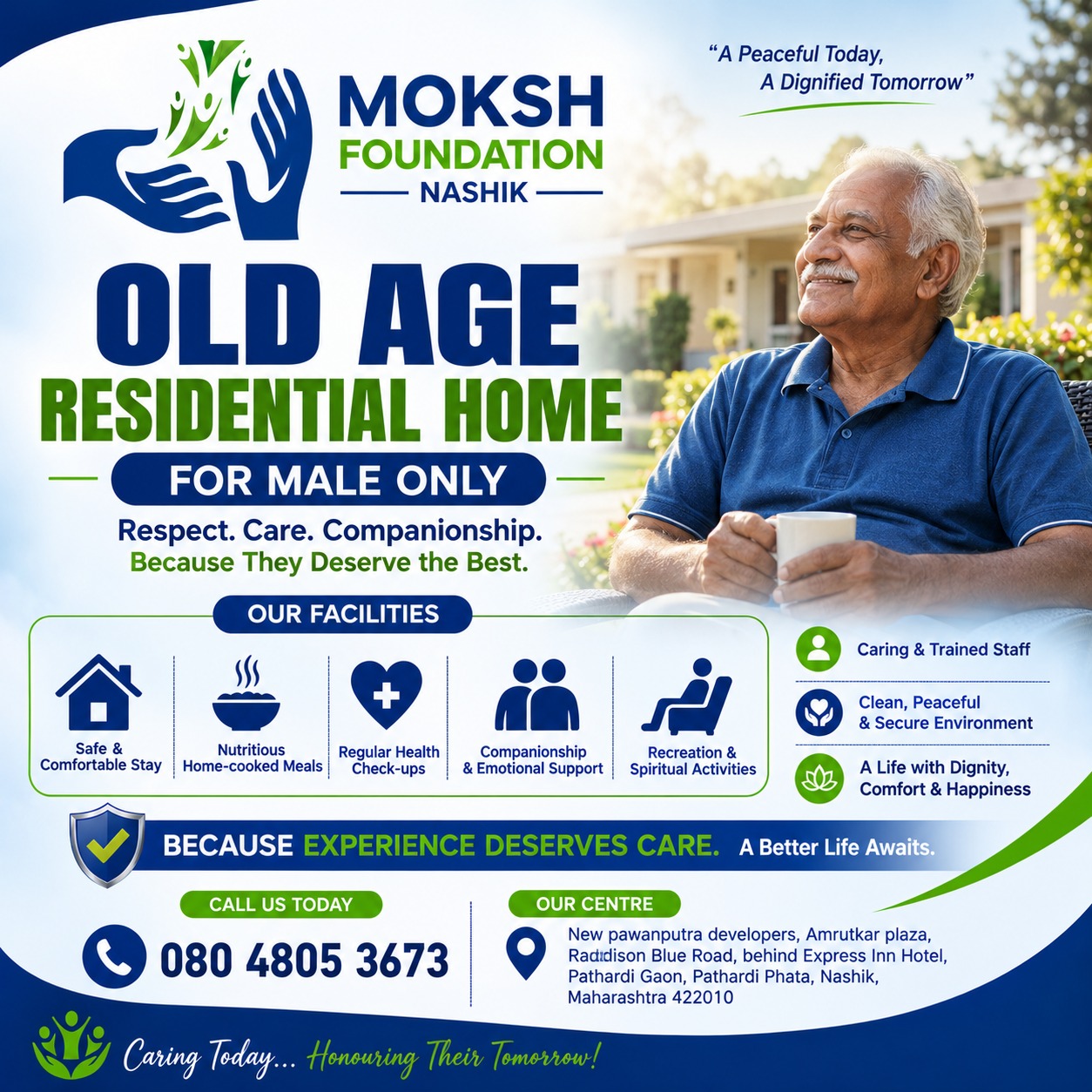 Moksh Mental Health Wellness Centre Facebook ad: Old Age Residential Home in Nashik | Exclusively for Men
