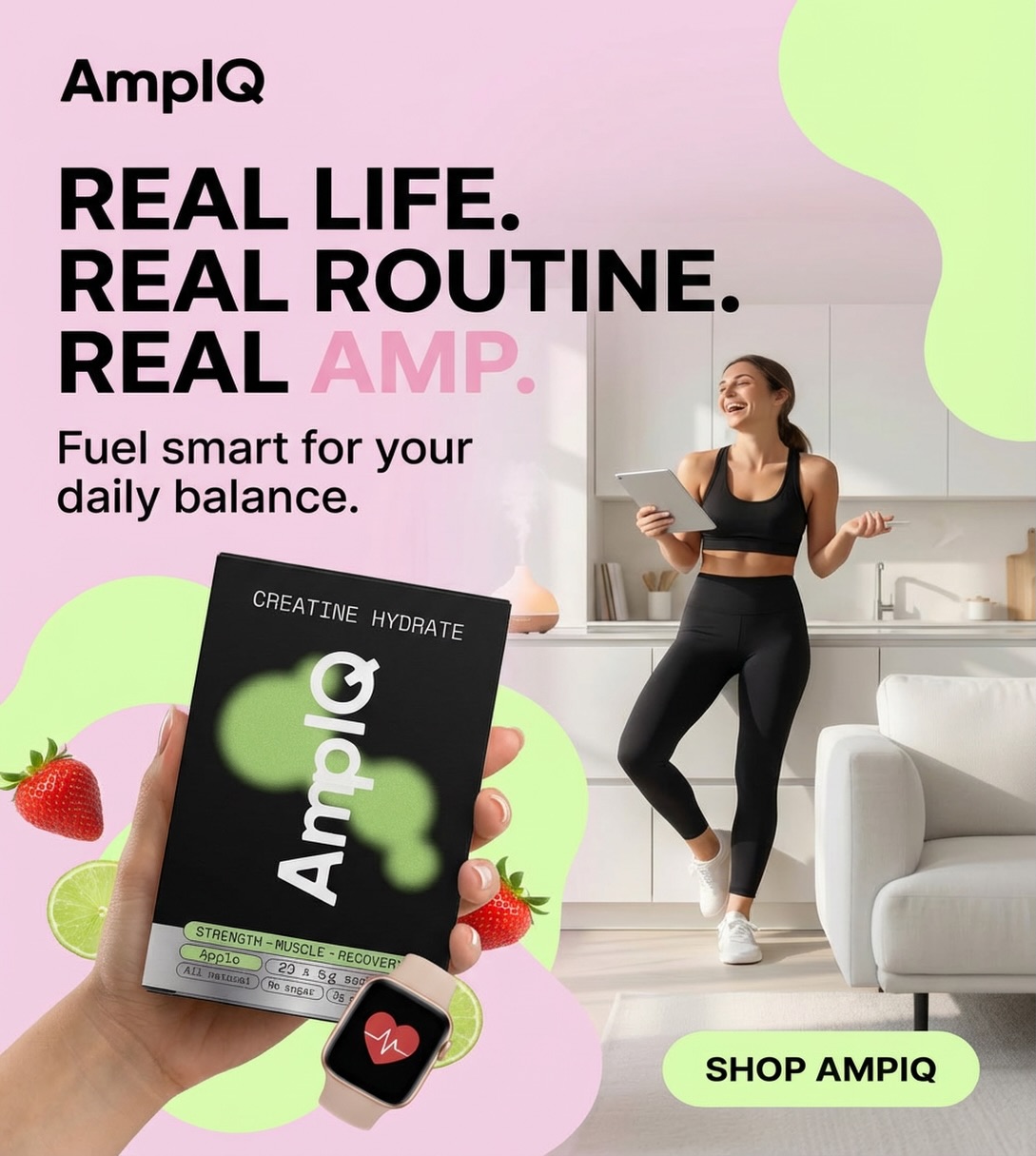 Ampiq Facebook ad: Creatine Hydrate Apple