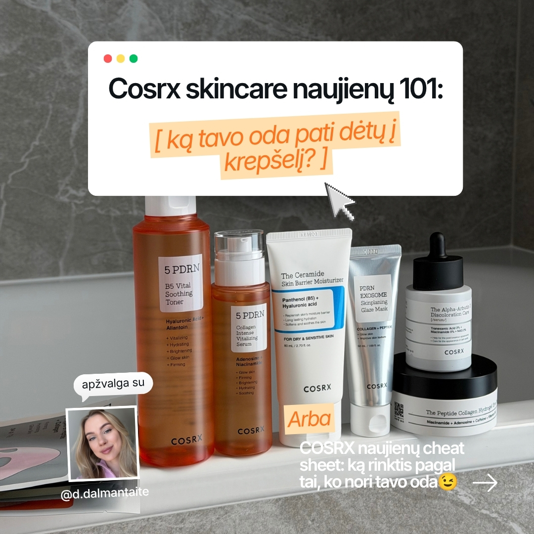 DrogasLietuva Facebook ad: COSRX naujienos: norisi visų, bet nuo ko pradėti?
