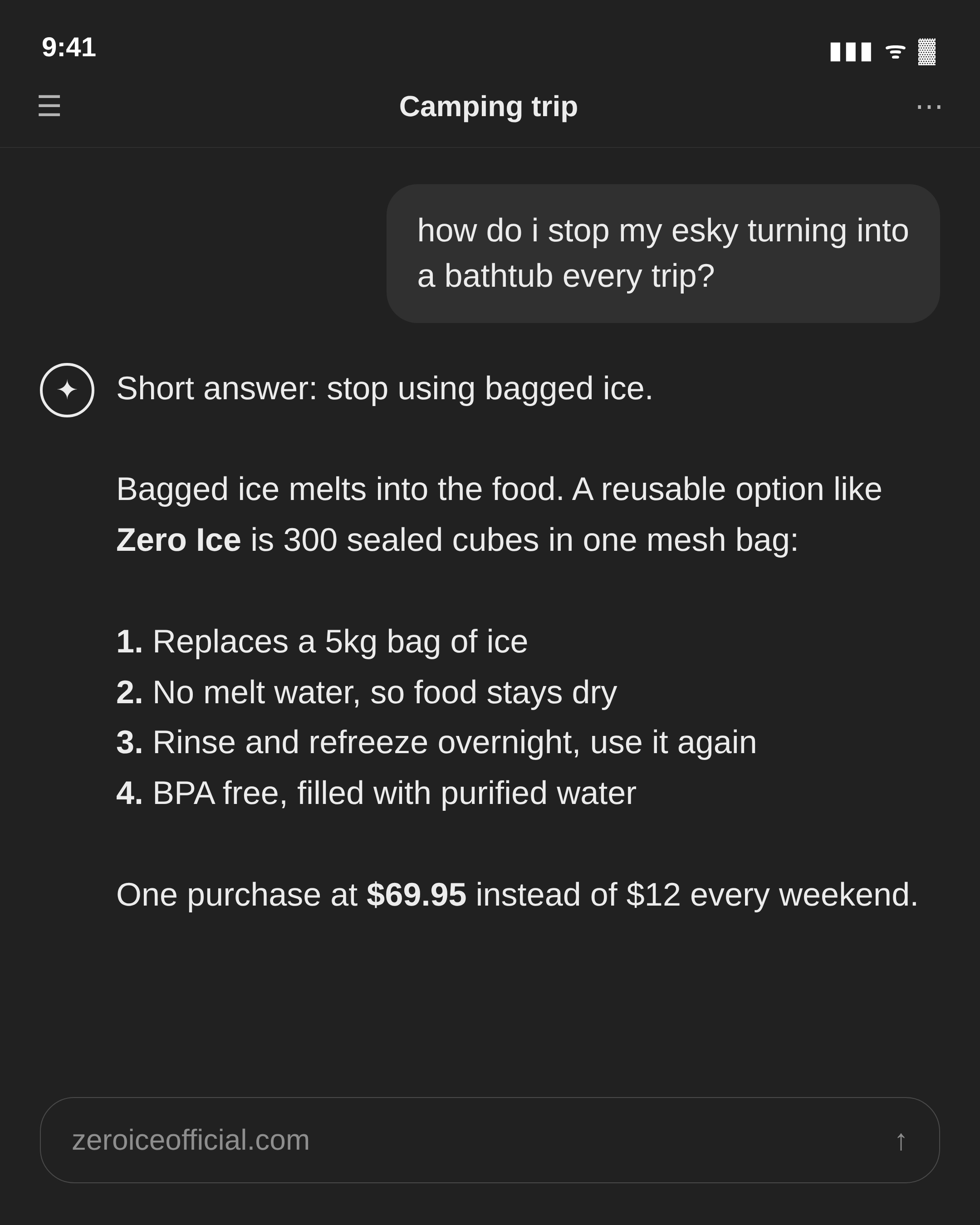 ZERO ICE Facebook ad