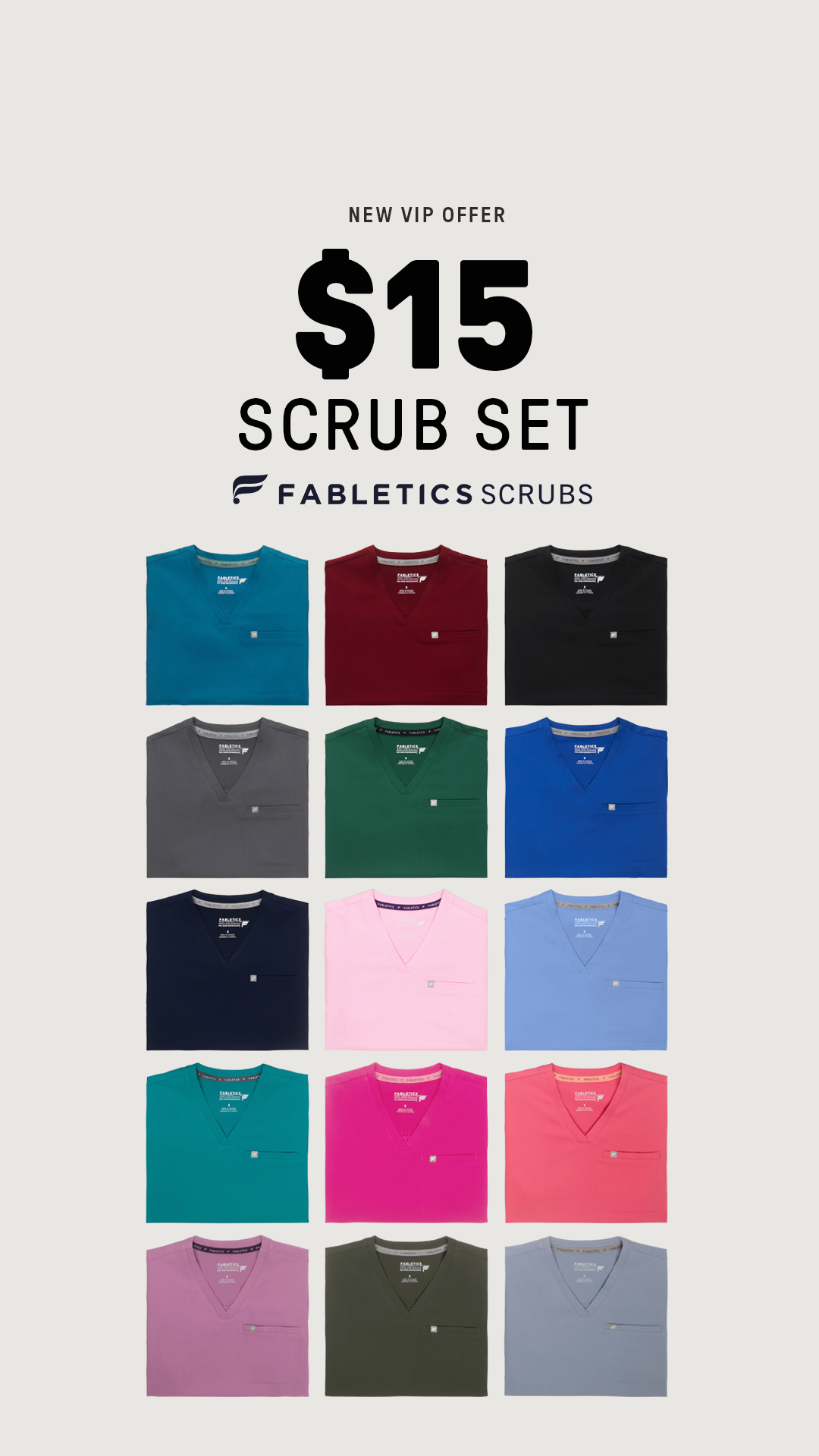 Fabletics Scrubs Facebook ad
