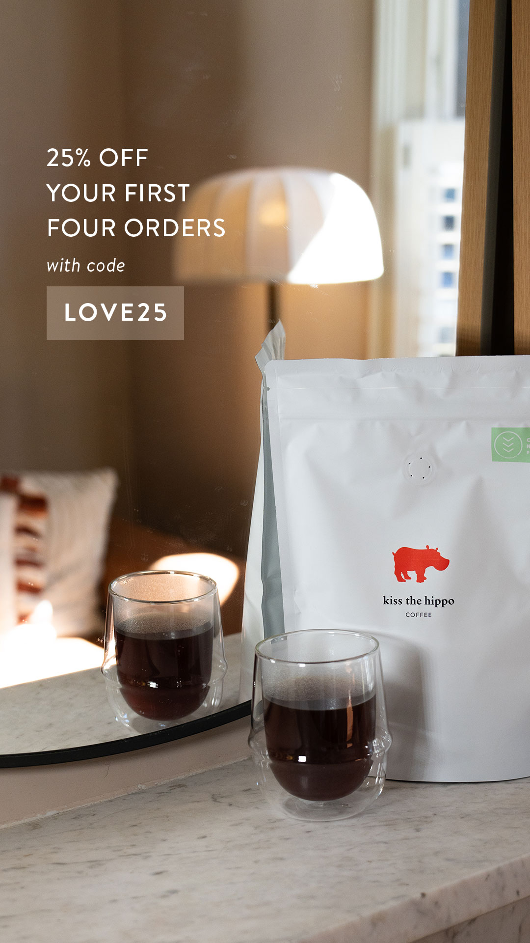 Kiss the Hippo Coffee Facebook ad