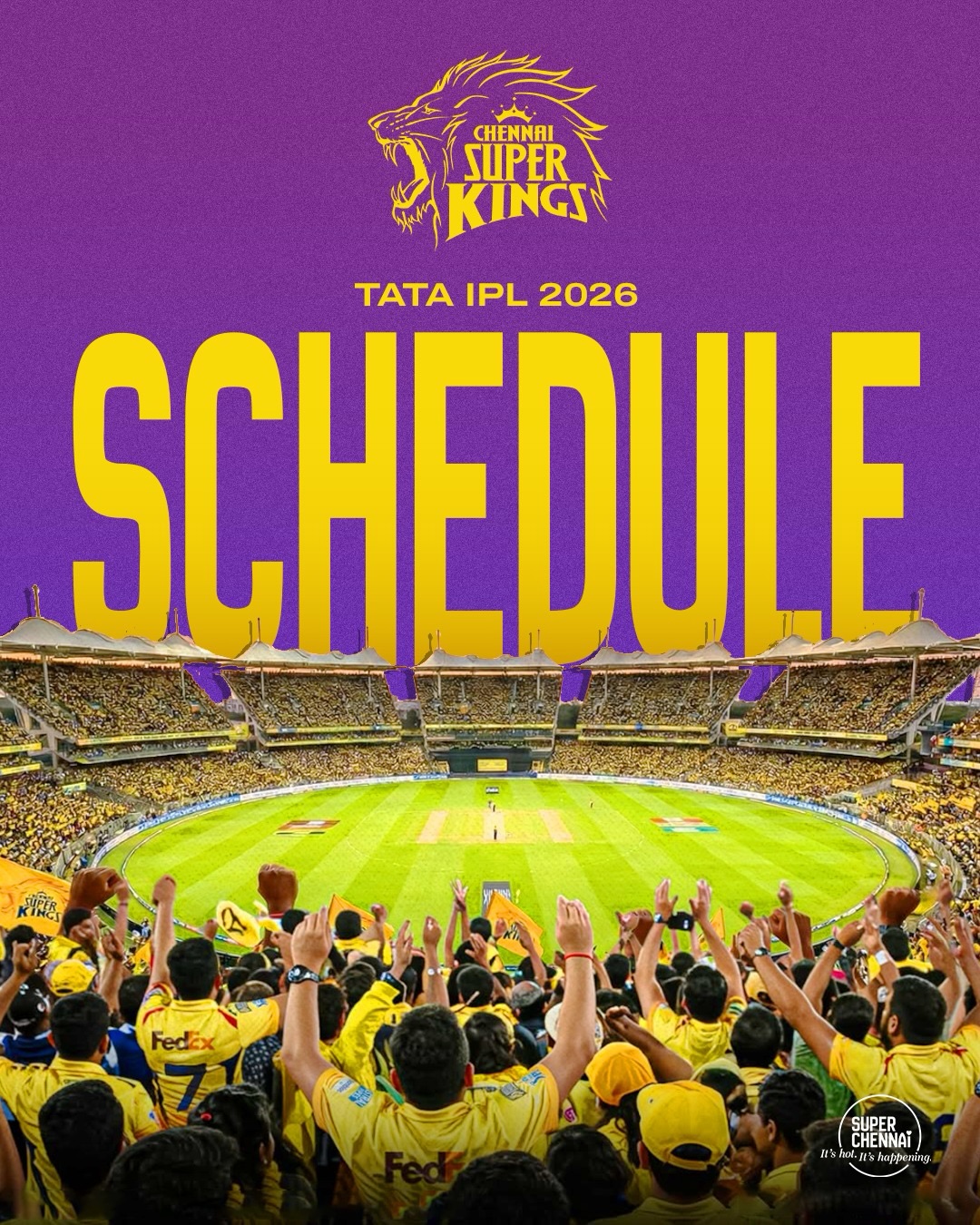 Super Chennai Facebook ad: Dates locked. Stadiums ready.