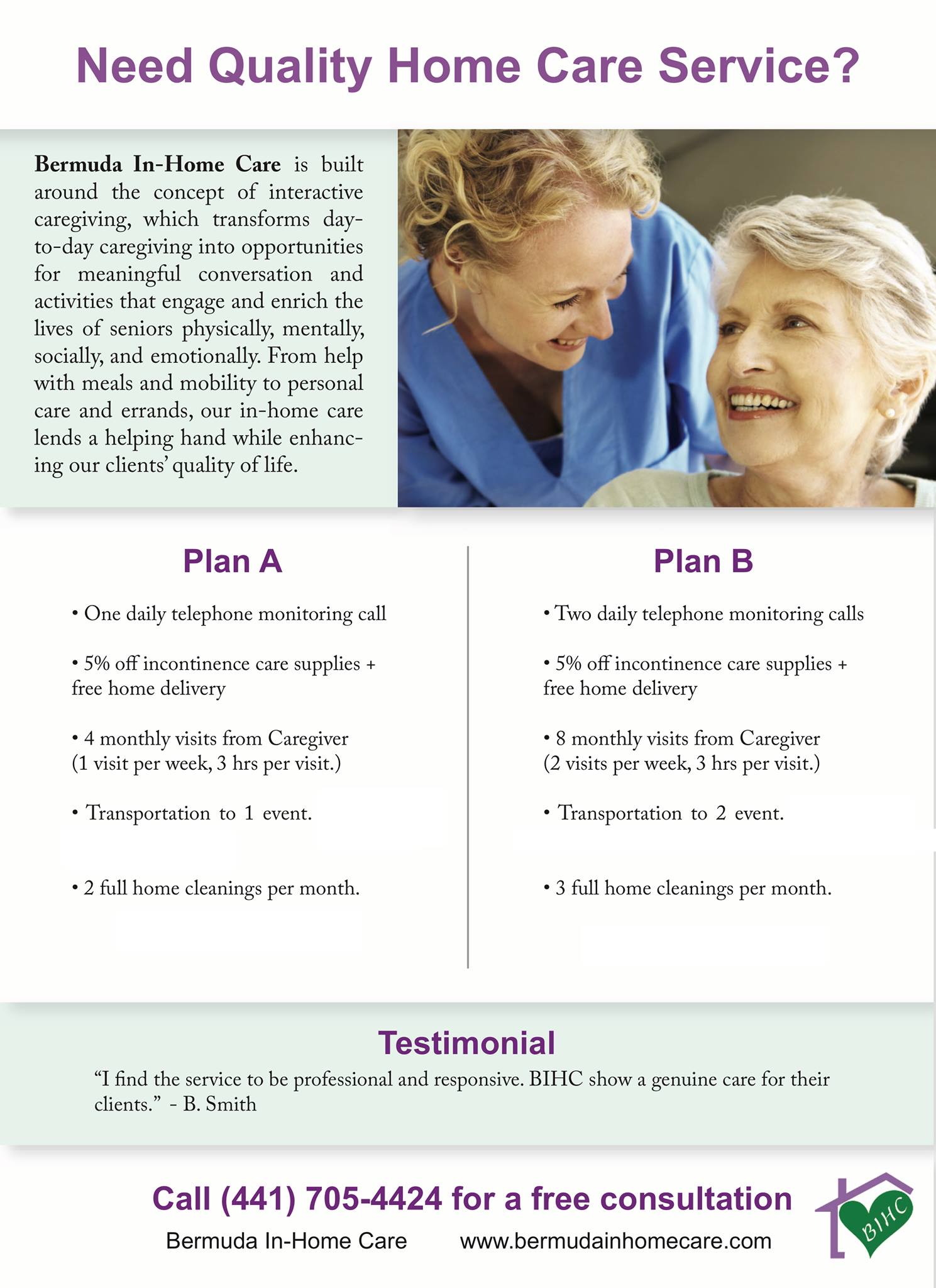 Bermuda In-Home Care Facebook ad