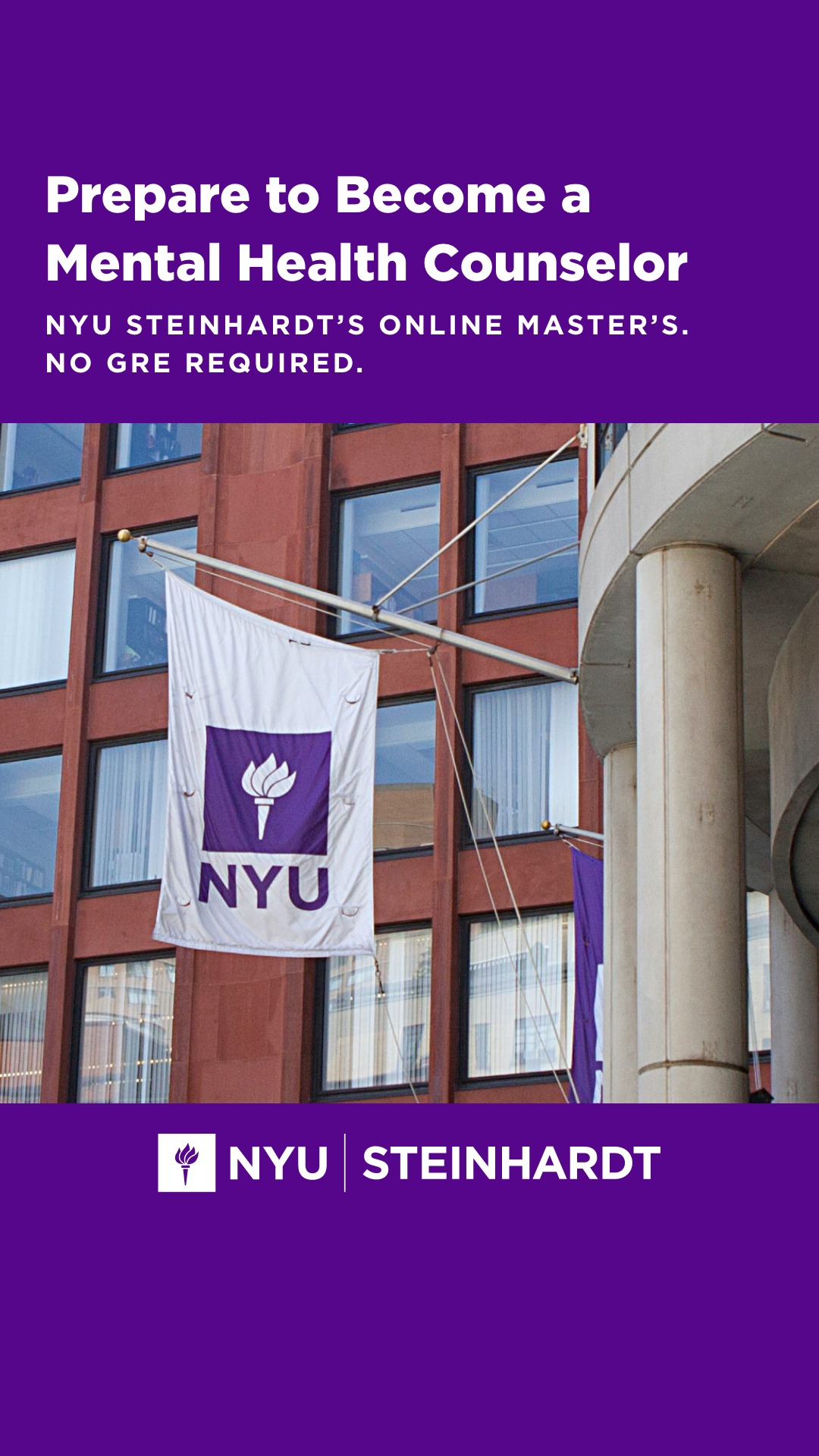 NYU Steinhardt Counseling Facebook ad from Mar 31, 2025