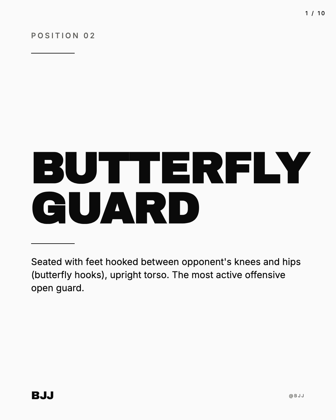 bjj Facebook ad: Position 02: Butterfly Guard.