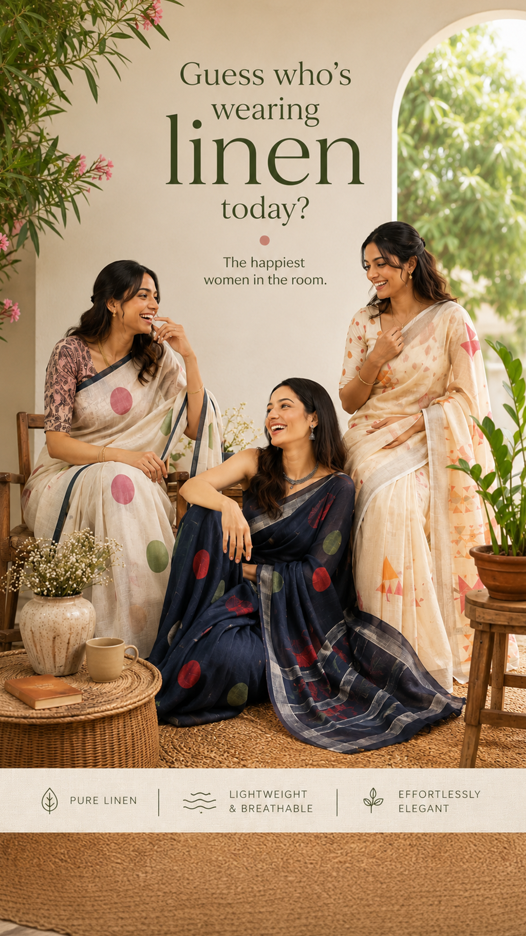 Kalyan Silks Online Facebook ad: Guess Who's In Linen?