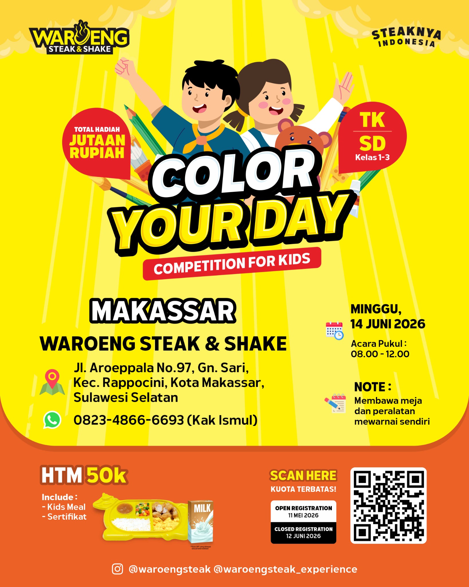 Waroeng Steak & Shake Facebook ad: Ekspresikan Kreativitas di Color Your Day Competition!