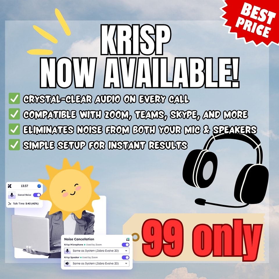 Noiseless by Cloner Facebook ad: KRISP LIFETIME